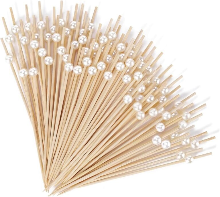 [100 PCS] Cocktail Picks Toothpicks for Appetizers - 4.7 inch White Pearl Cocktail Skewers for Appetizers, Food Picks for Drink Fruit Party Supplies Bridal Shower Decorations Accessories