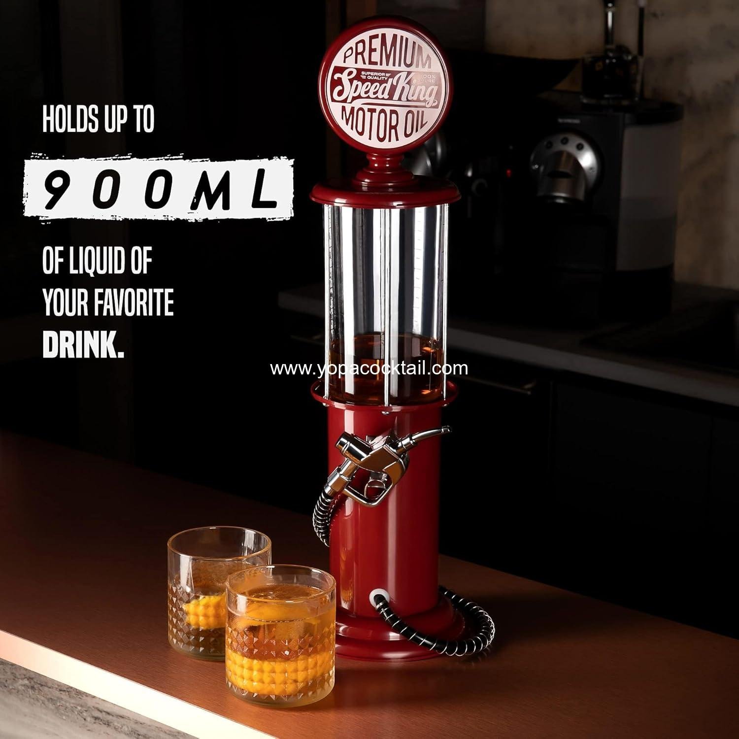 Wholesale Vintage Style Red Plastic 30 Fl. oz Pump Liquor Dispenser for Home Bar | Retro Beverage Decanter for Man Cave Decor | Ideal for Scotch, Vodka, Cocktails, Non-Alcoholic Drinks and More Supplier