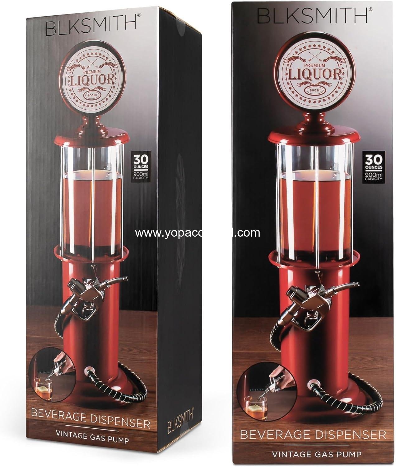 Wholesale Vintage Style Red Plastic 30 Fl. oz Pump Liquor Dispenser for Home Bar | Retro Beverage Decanter for Man Cave Decor | Ideal for Scotch, Vodka, Cocktails, Non-Alcoholic Drinks and More Supplier