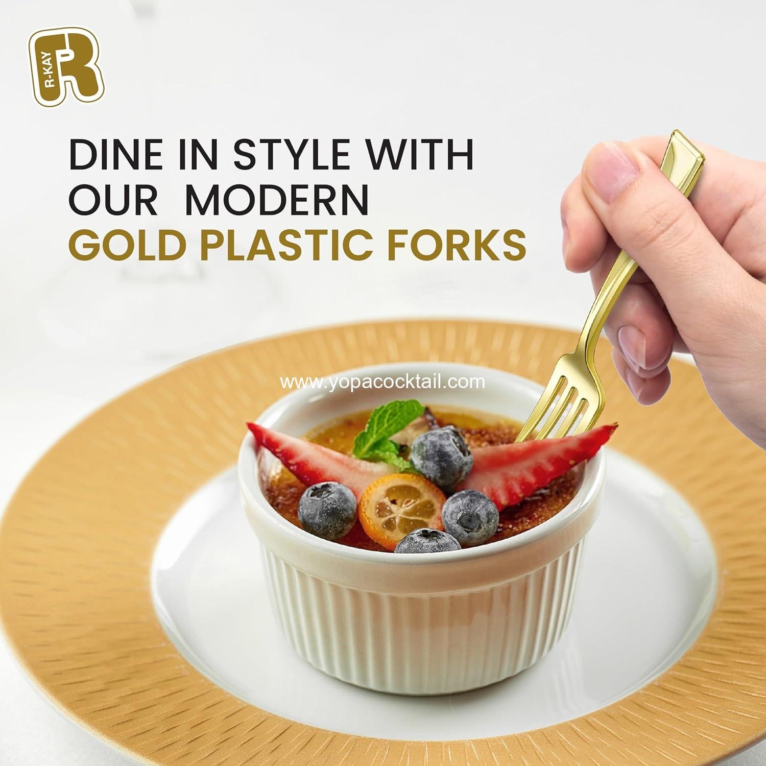 Wholesale 100 Pack Gold Mini Forks - 4 Inch Heavy Duty Dessert Forks for Appetizers, Tastings, Cocktails, and Dessert Cups - BPA Free Small Gold Forks Supplier