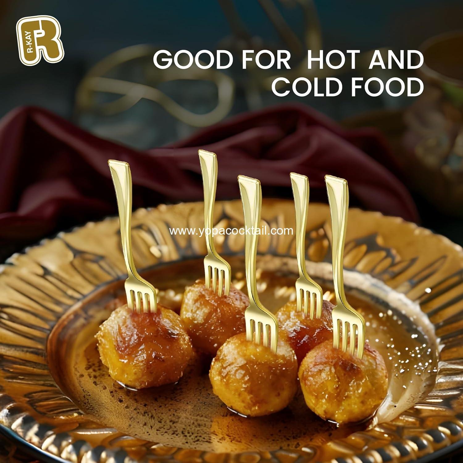 Wholesale 100 Pack Gold Mini Forks - 4 Inch Heavy Duty Dessert Forks for Appetizers, Tastings, Cocktails, and Dessert Cups - BPA Free Small Gold Forks Supplier