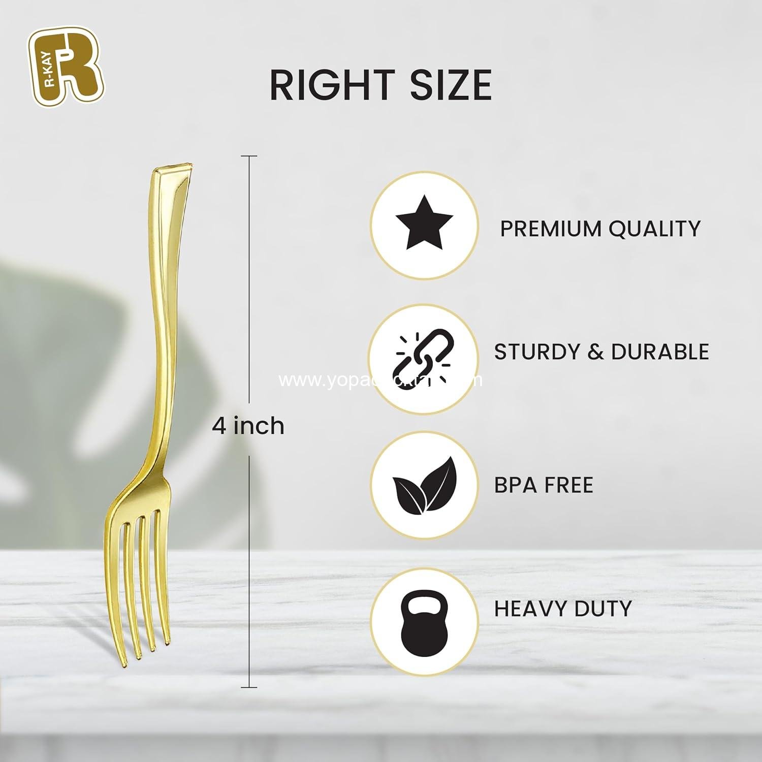 Wholesale 100 Pack Gold Mini Forks - 4 Inch Heavy Duty Dessert Forks for Appetizers, Tastings, Cocktails, and Dessert Cups - BPA Free Small Gold Forks Supplier