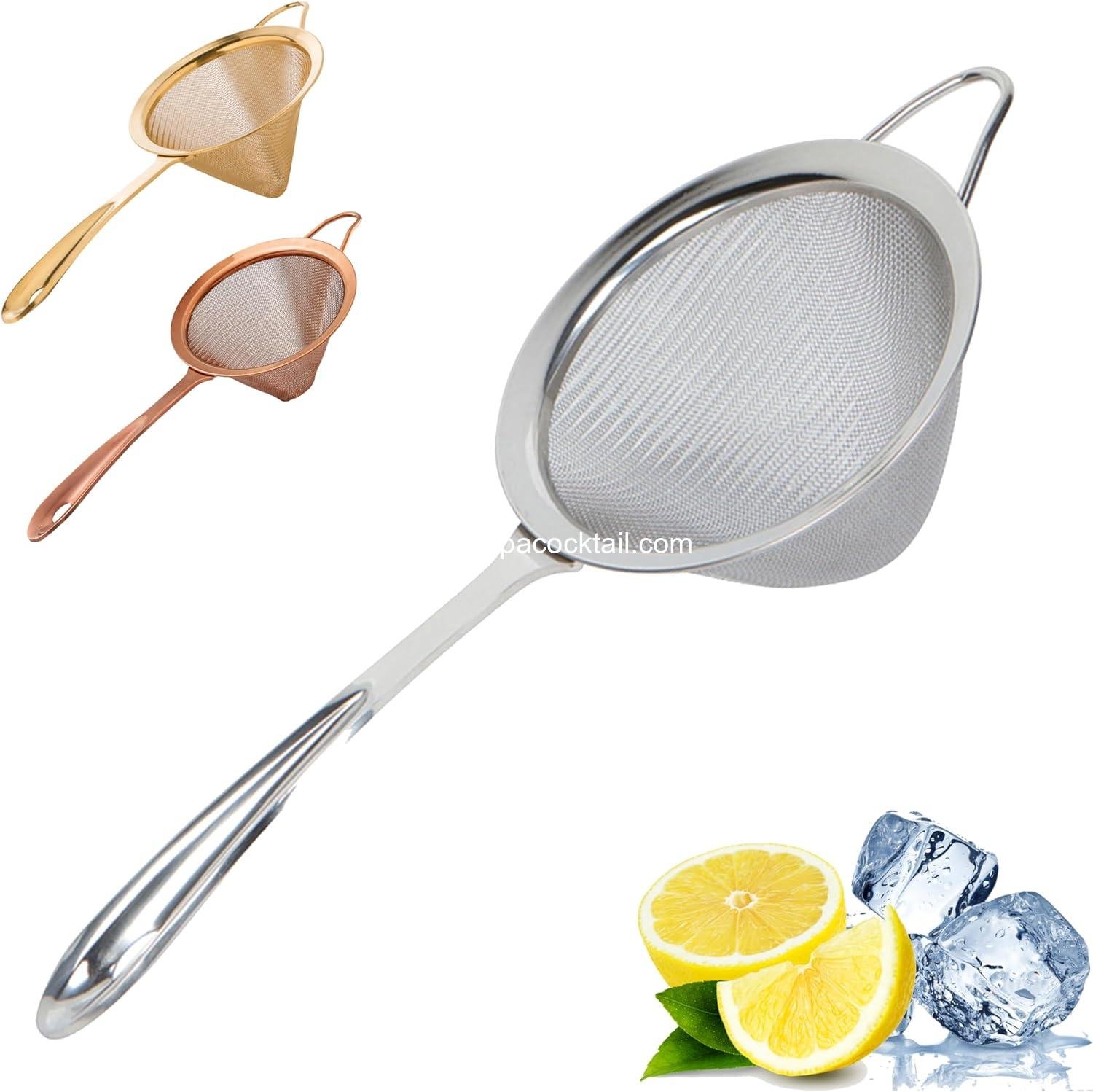 A Bar Above Stainless Steel Fine Mesh Cocktail Strainer, 304 Conical Sieve with Ergonomic Handle, Rustproof Bartender Tool for Double-Straining Tea, Coffee, Kombucha, and Culinary Prep