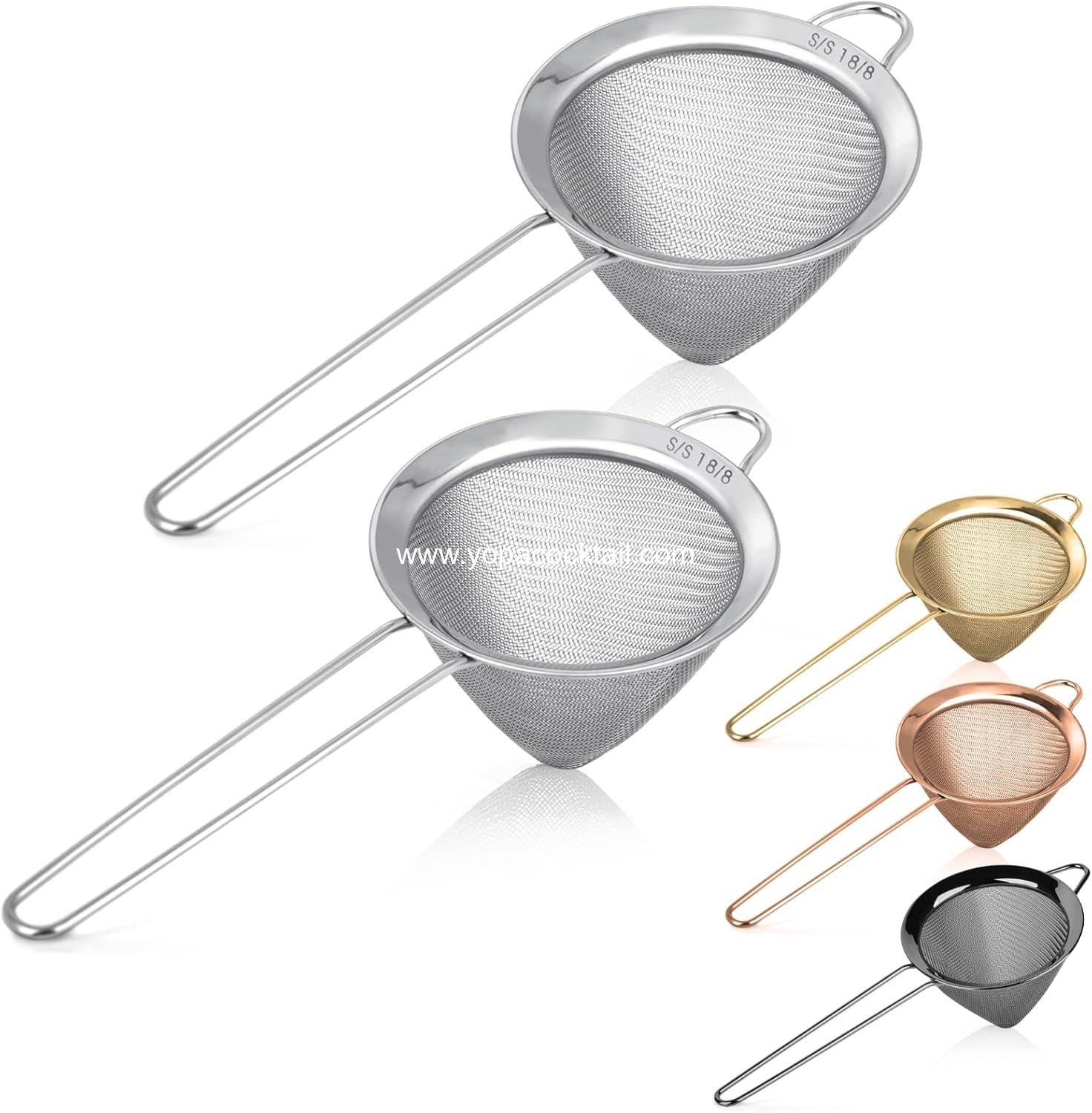 OEM 2-Pack 3.5in Small 18/8 Stainless Steel Fine Mesh Strainer — Long Handle for Cocktails, Tea & Coffee Rustproof supplier