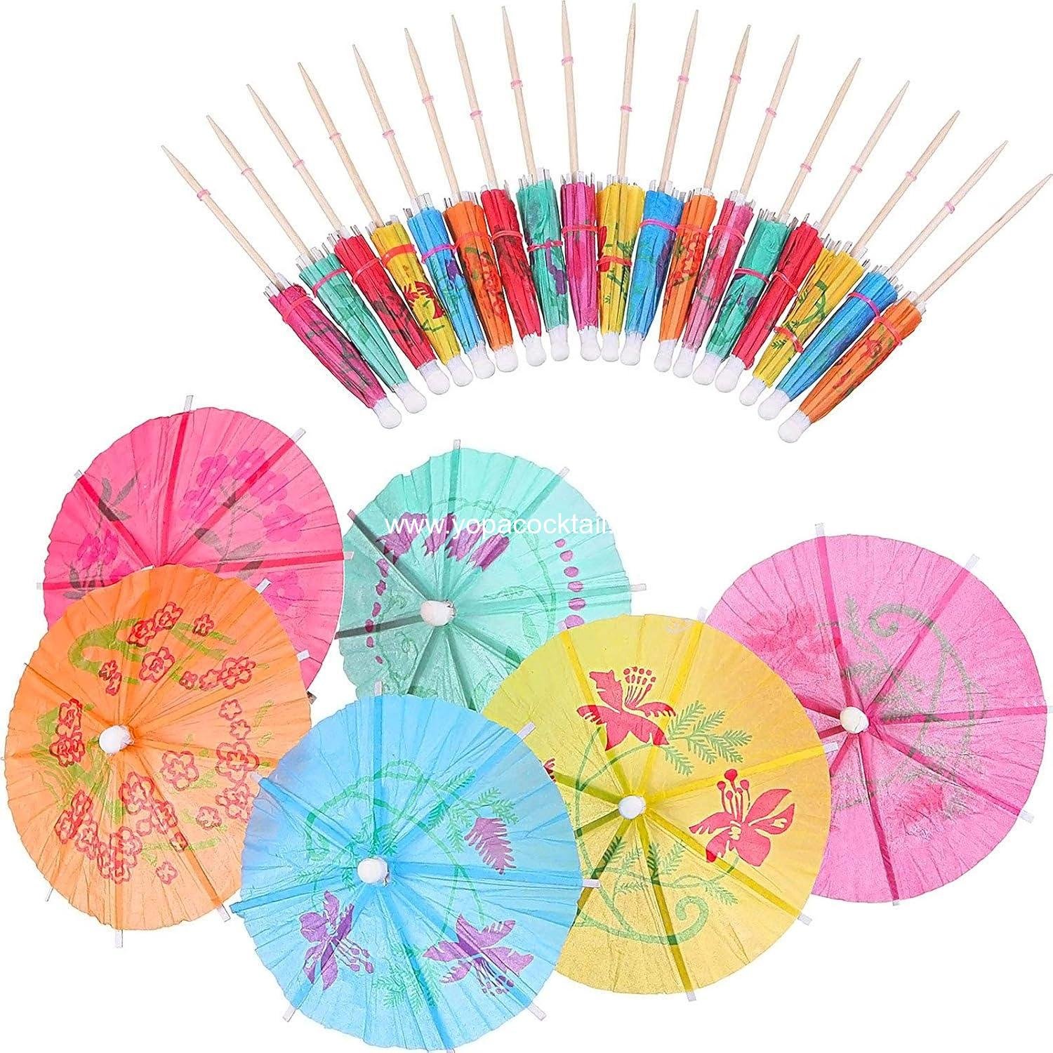 OEM Cocktail Picks Drink Umbrellas Hawaiian Tropical Parasol Cupcake Toppers Party Supplies (24 Pieces) supplier