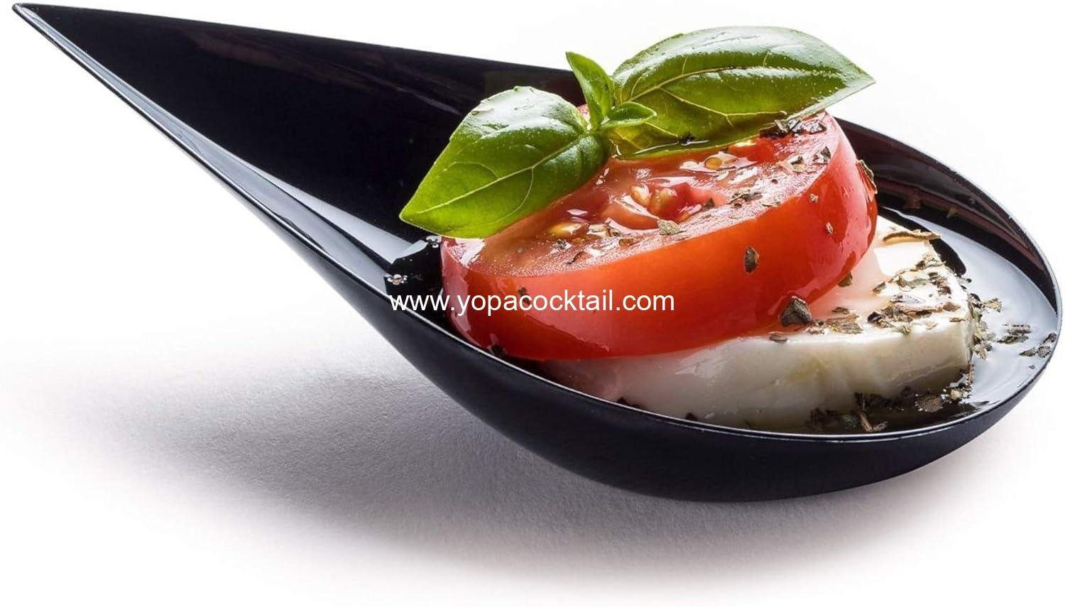 Wholesale 100 Mini Tear Drop Appetizer Plates with Reusable Black Plastic Spoons - Perfect for Desserts and Appetizers - Asian Spoon Set and Small Catering Dessert Tasting Cups with Recipe Ebook Supplier Wholesale 100 Mini Tear Drop Appetizer Plates with Reusable Black Plastic Spoons - Perfect for Desserts and Appetizers - Asian Spoon Set and Small Catering Dessert Tasting Cups with Recipe Ebook Supplier