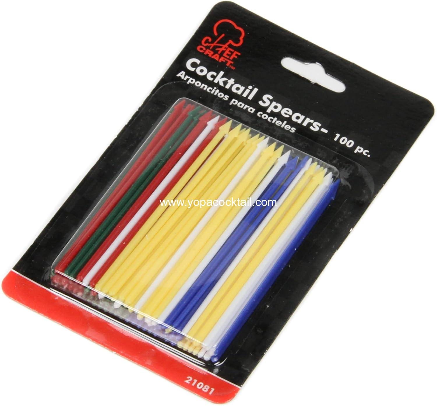 Wholesale 100 Piece Set Plastic Cocktail Spears, 3.25 inches Assorted Colors - Supplier Wholesale 100 Piece Set Plastic Cocktail Spears, 3.25 inches Assorted Colors - Supplier