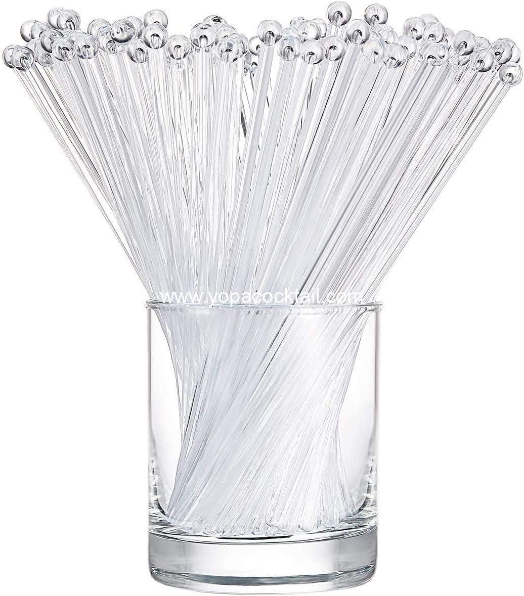 Wholesale 100 Pieces Ball Head Stirrer Disposable Plastic Round Top Crystal Swizzle Sticks, Cake Pops, Cocktail Drink Stirrers (Clear) - Manufacturer