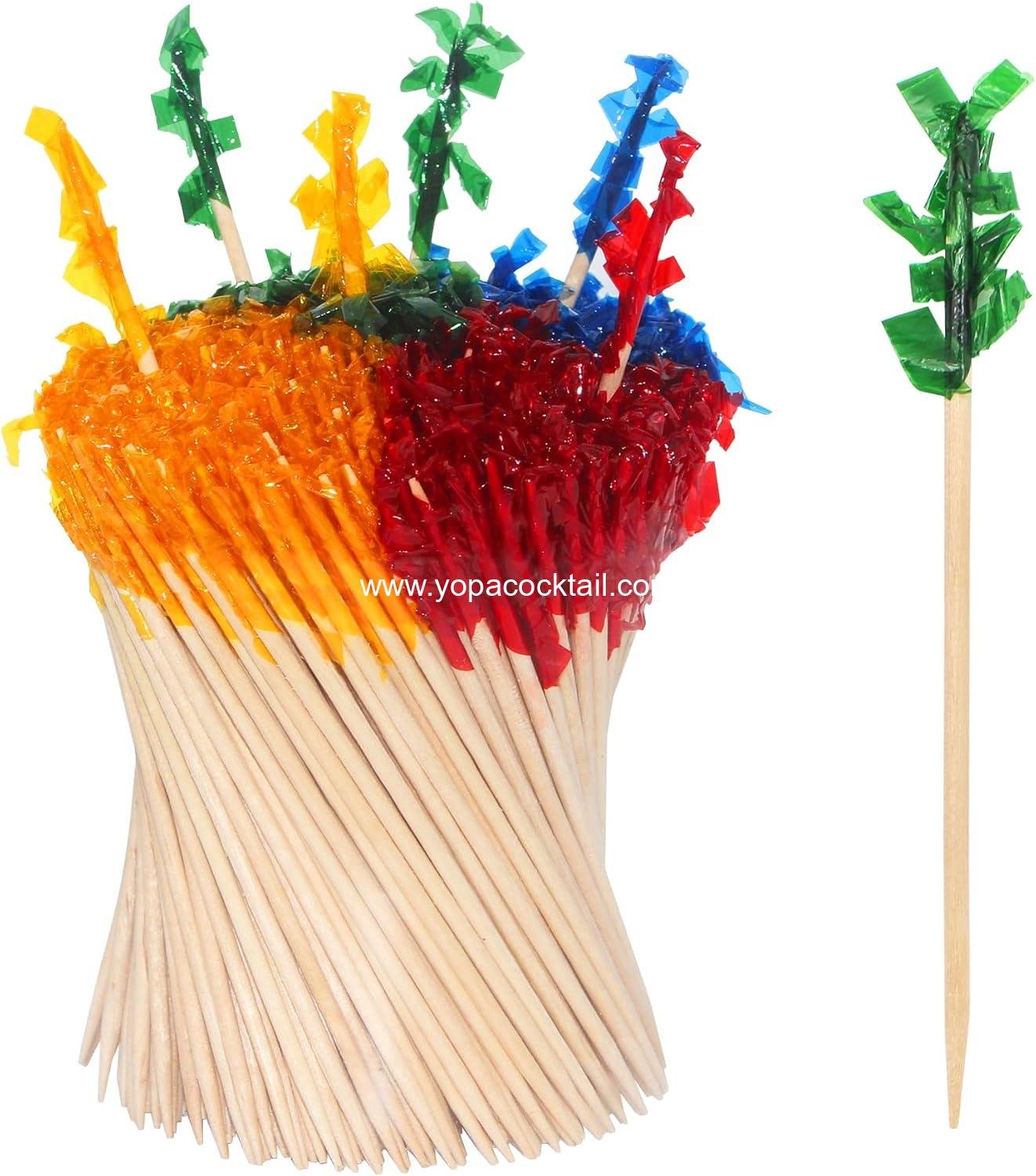 Wholesale 1000pcs 2.5 IN Assorted Color Wooden Frill Picks for Cocktail Parties, Barbecues, and Sandwiches - Supplier