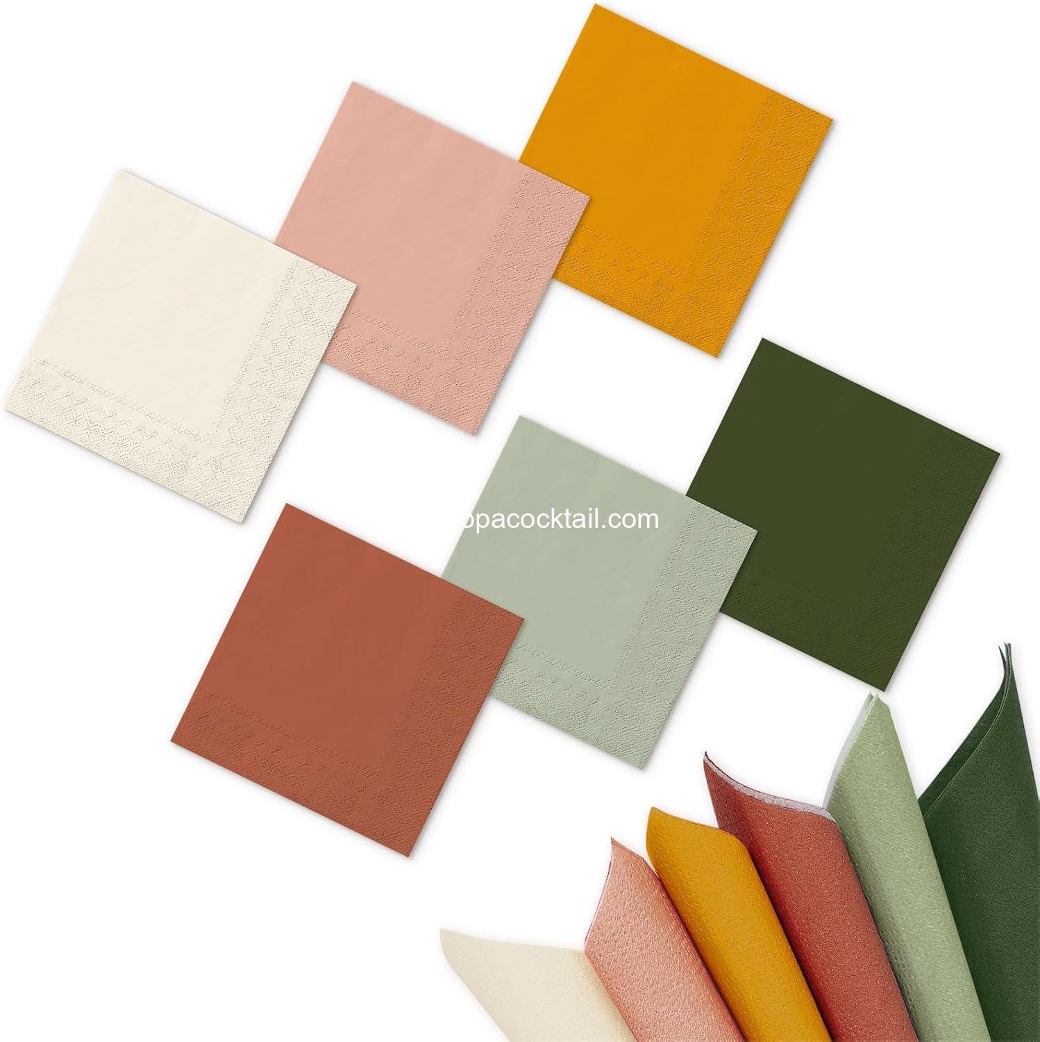 Wholesale 120-Sheet 2-Ply Modern Boho Cocktail & Dinner Napkins 6 Colors Sage Green Pink Orange Brown Disposable Paper for Fall Thanksgiving Celebrations supplier Wholesale 120-Sheet 2-Ply Modern Boho Cocktail & Dinner Napkins 6 Colors Sage Green Pink Orange Brown Disposable Paper for Fall Thanksgiving Celebrations supplier