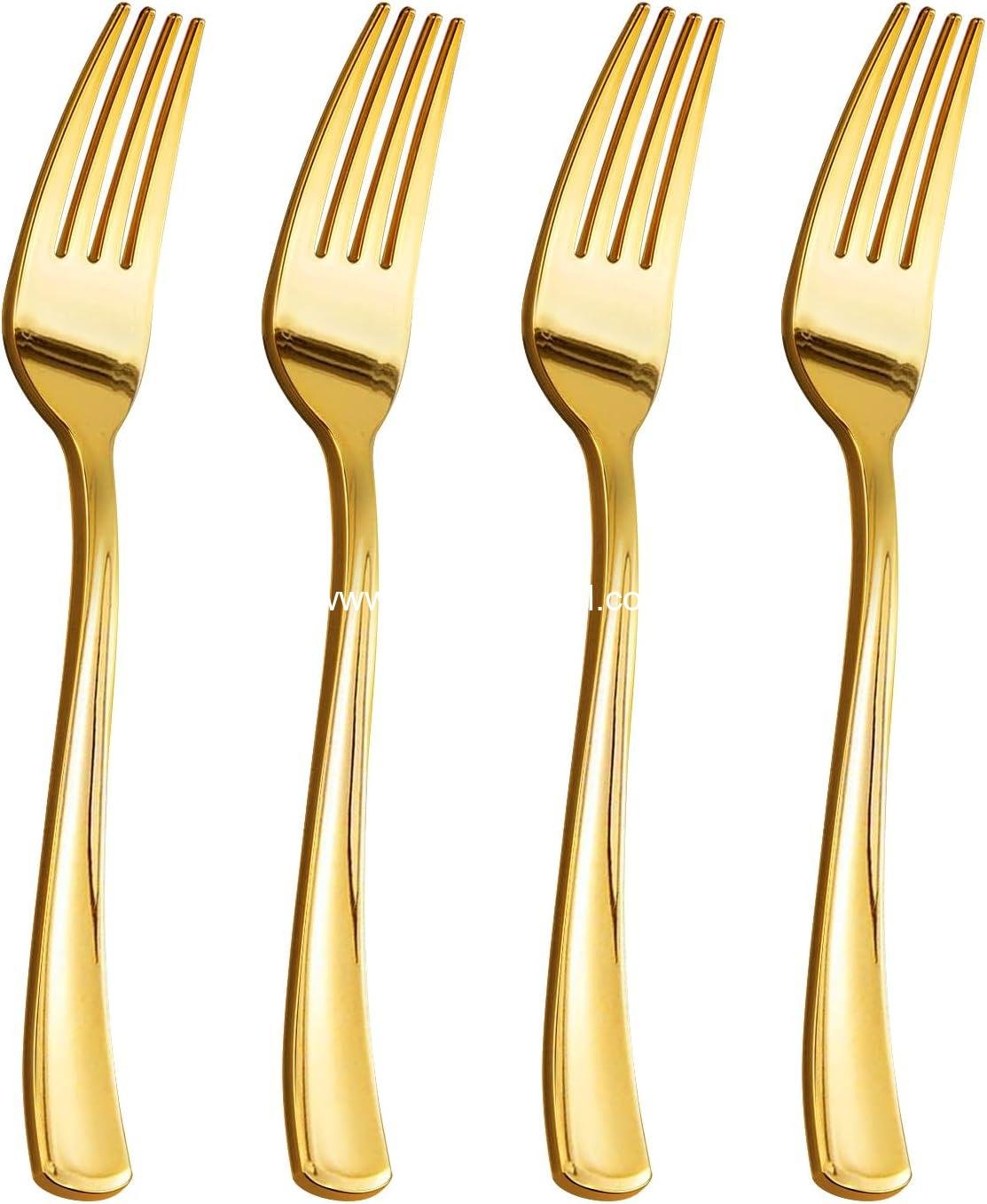 Wholesale 150 Pack Gold Plastic Forks - Heavy Duty Disposable Cutlery for Weddings, Parties, Dinners, and Thanksgiving Supplier Wholesale 150 Pack Gold Plastic Forks - Heavy Duty Disposable Cutlery for Weddings, Parties, Dinners, and Thanksgiving Supplier