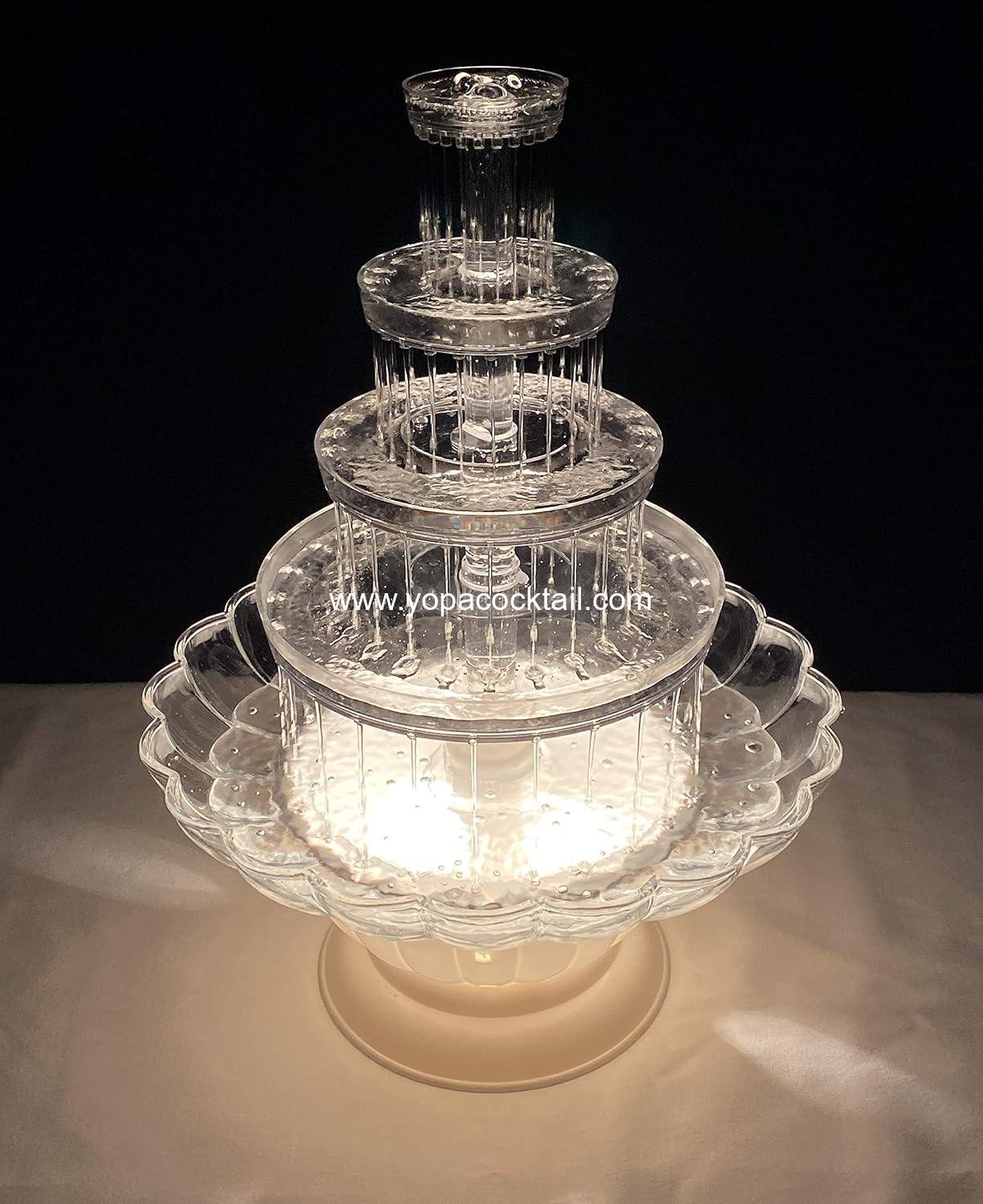 Wholesale 18 Inch Lighted Clear Plastic Water Fountain for Weddings or Cake Centerpiece - Supplier