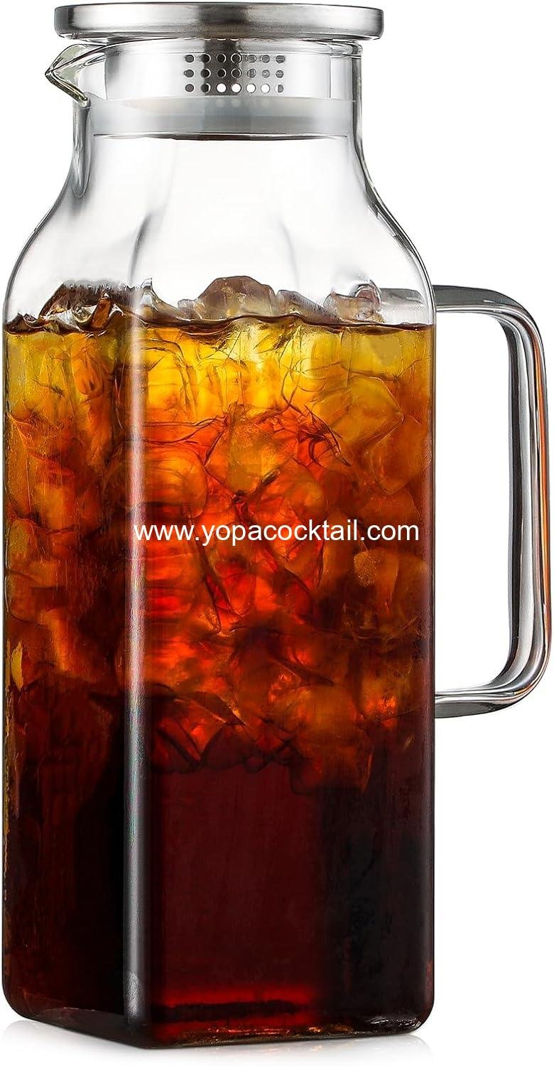Wholesale 2 Quart (2 Liter 68 oz) Square Glass Pitcher with Lid and Spout, Handle for Fridge, Borosilicate Carafe for Hot and Cold Drinks, Large Jug for Iced Tea, Coffee, Juice, Milk, Beverage Supplier Wholesale 2 Quart (2 Liter 68 oz) Square Glass Pitcher with Lid and Spout, Handle for Fridge, Borosilicate Carafe for Hot and Cold Drinks, Large Jug for Iced Tea, Coffee, Juice, Milk, Beverage Supplier