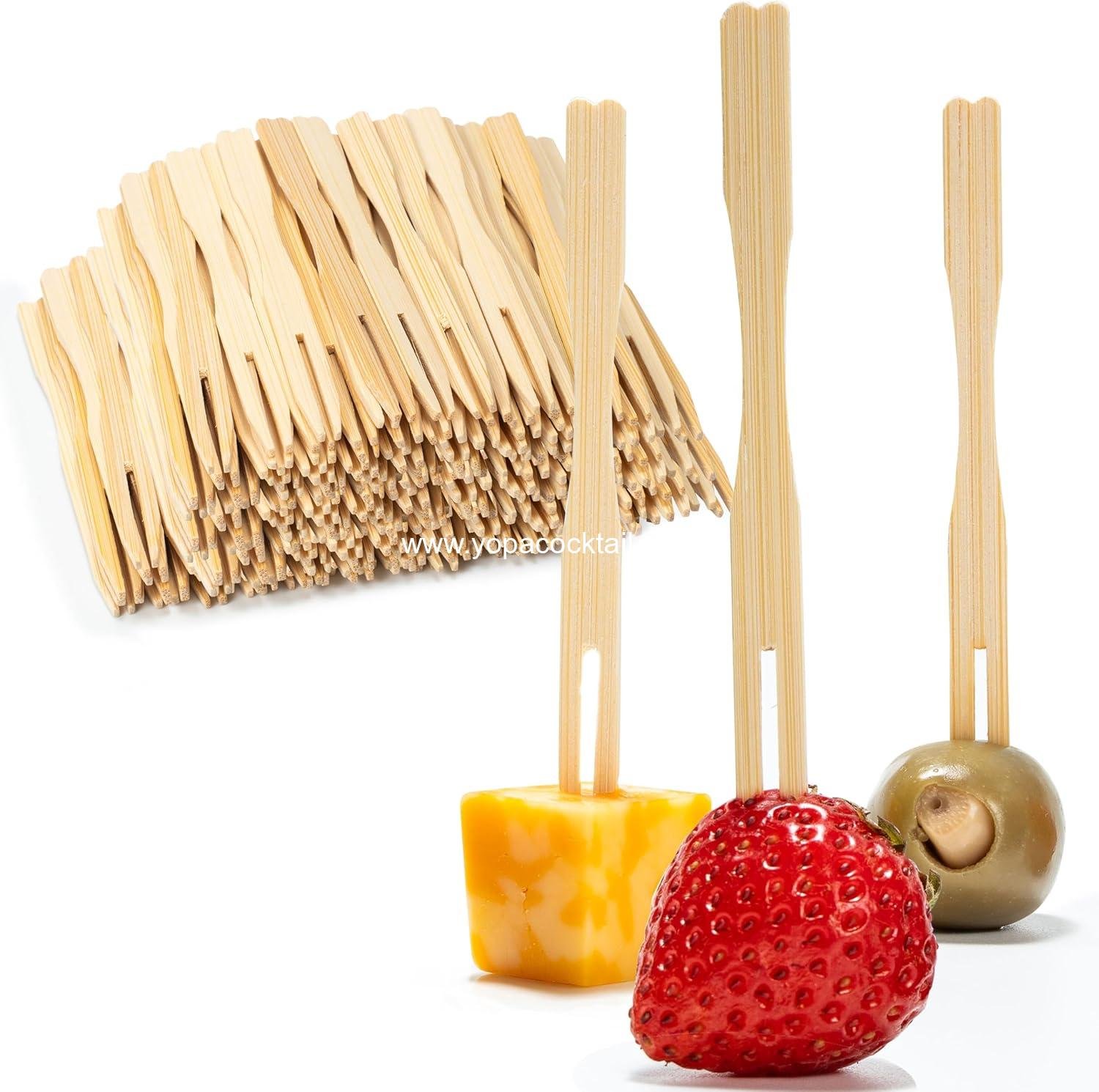 Wholesale 200 Bamboo Appetizer Forks, 3.5