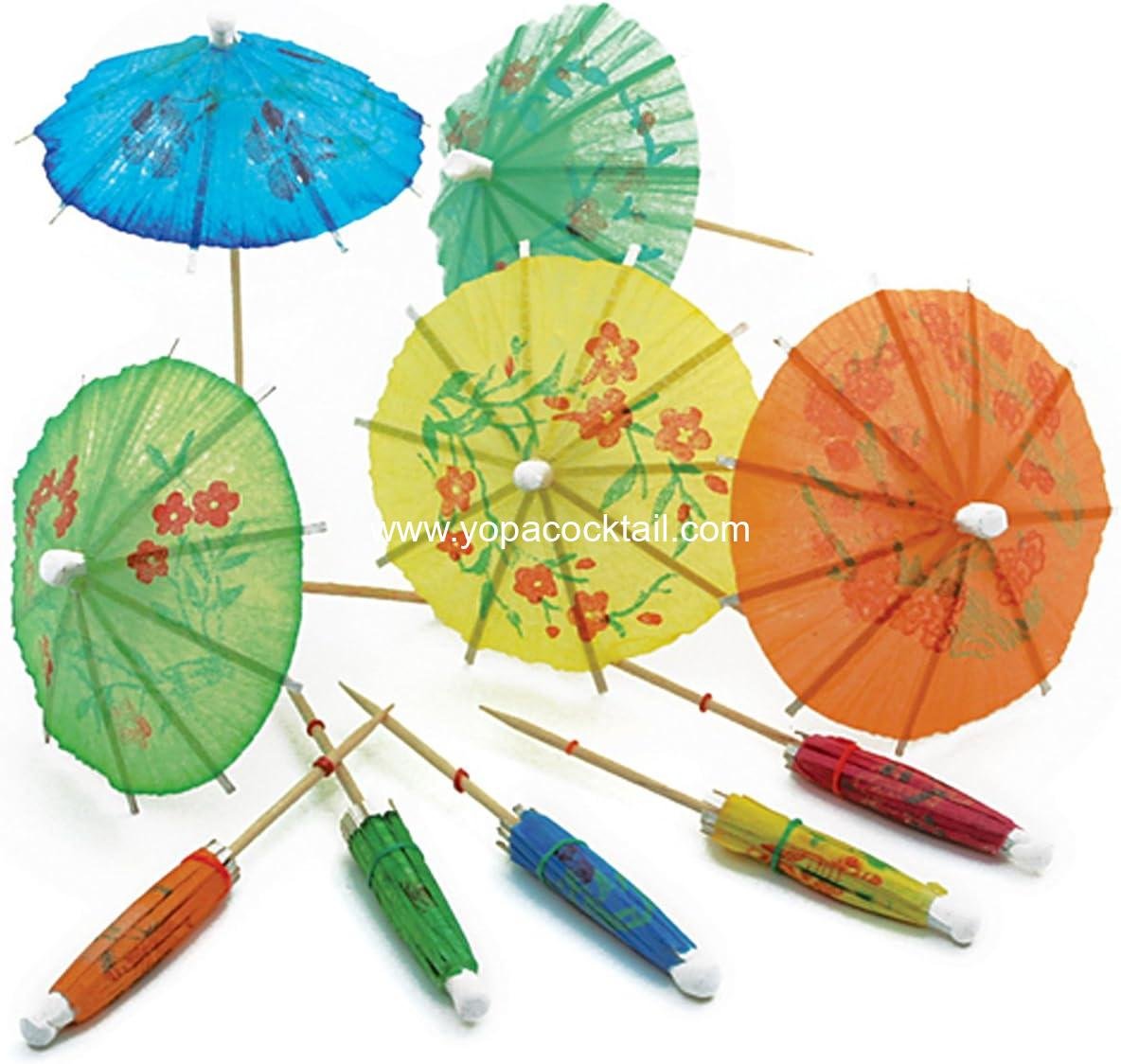 Wholesale 24-Pack Multicolored Decorative Cocktail Umbrella Picks, 4