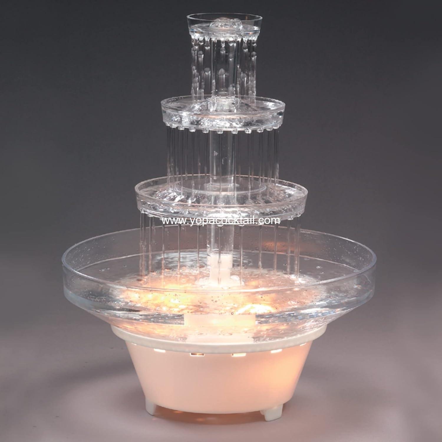 Wholesale 3-Tier Wedding Fountain Cake Decoration, Beautiful Water Fountain with Light Base, Easy Setup, Multi-Color - Supplier