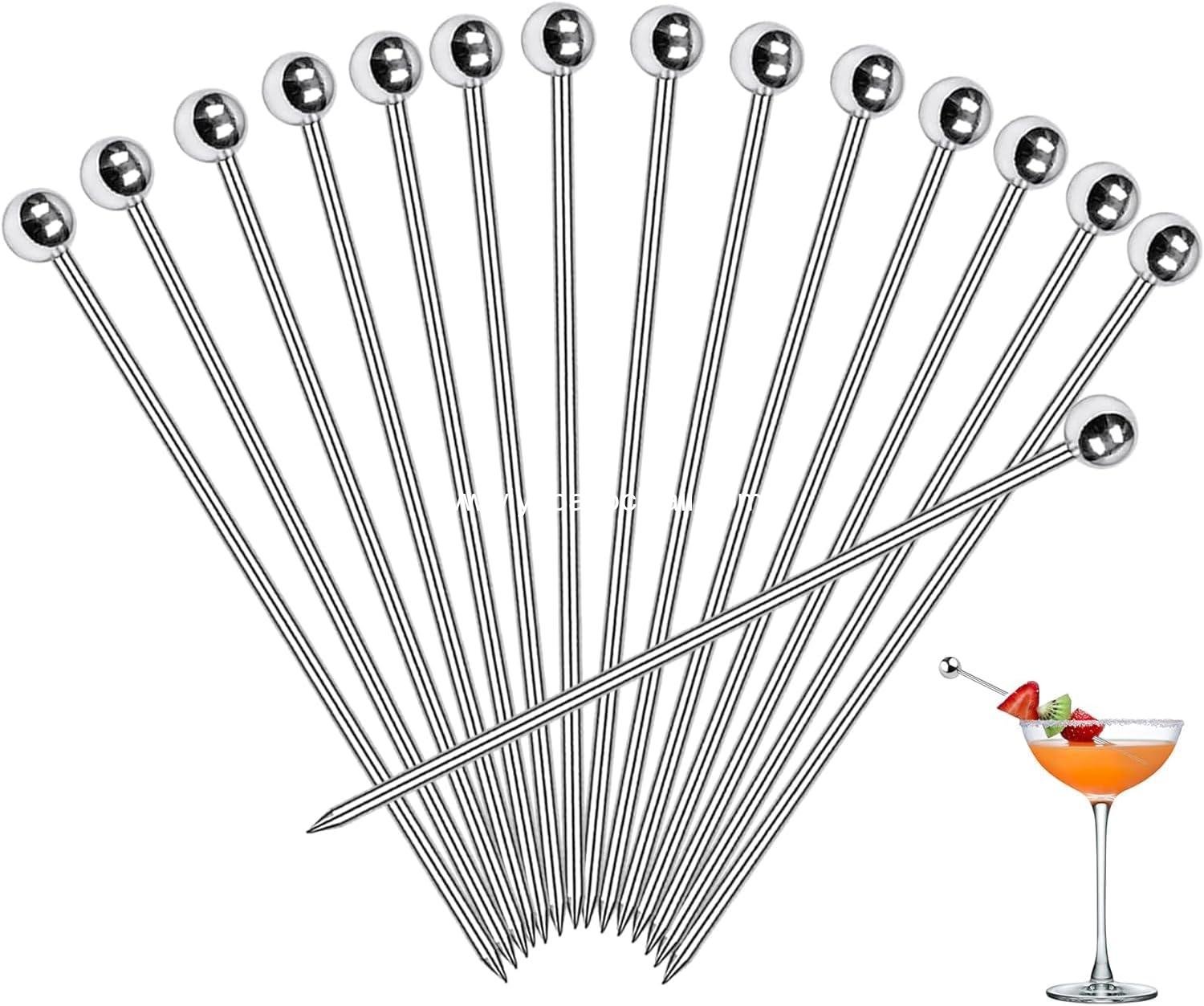 Wholesale 30 Pcs Cocktail Picks - Stainless Steel Appetizer Skewers, Cleanable and Reusable Toothpicks for Food and Drinks, Perfect for Bar Party, Barbeque Snacks, Sandwiches, and Fruit (4.2 Inch) Supplier