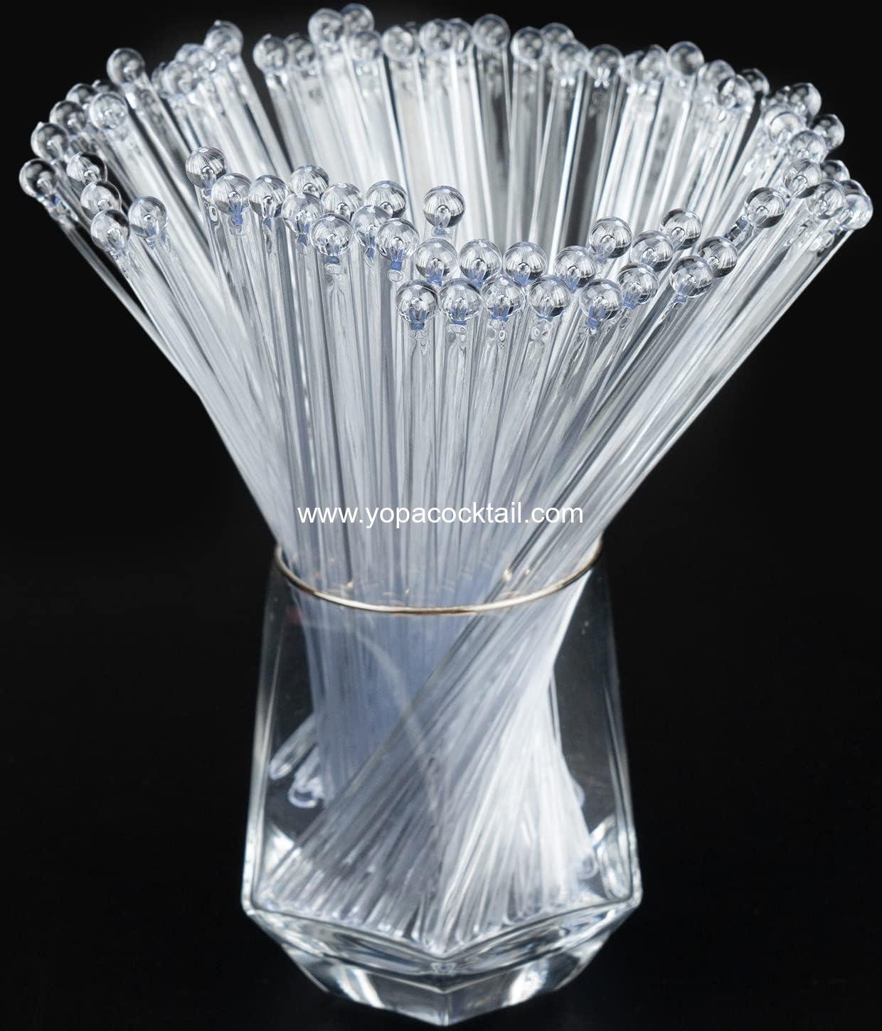 Wholesale 50-PCS Clear Plastic Swizzle Sticks 7.24 Inch - Crystal Cake Pops, Cocktail and Coffee Drink Stirrers, Stir Sticks - Supplier