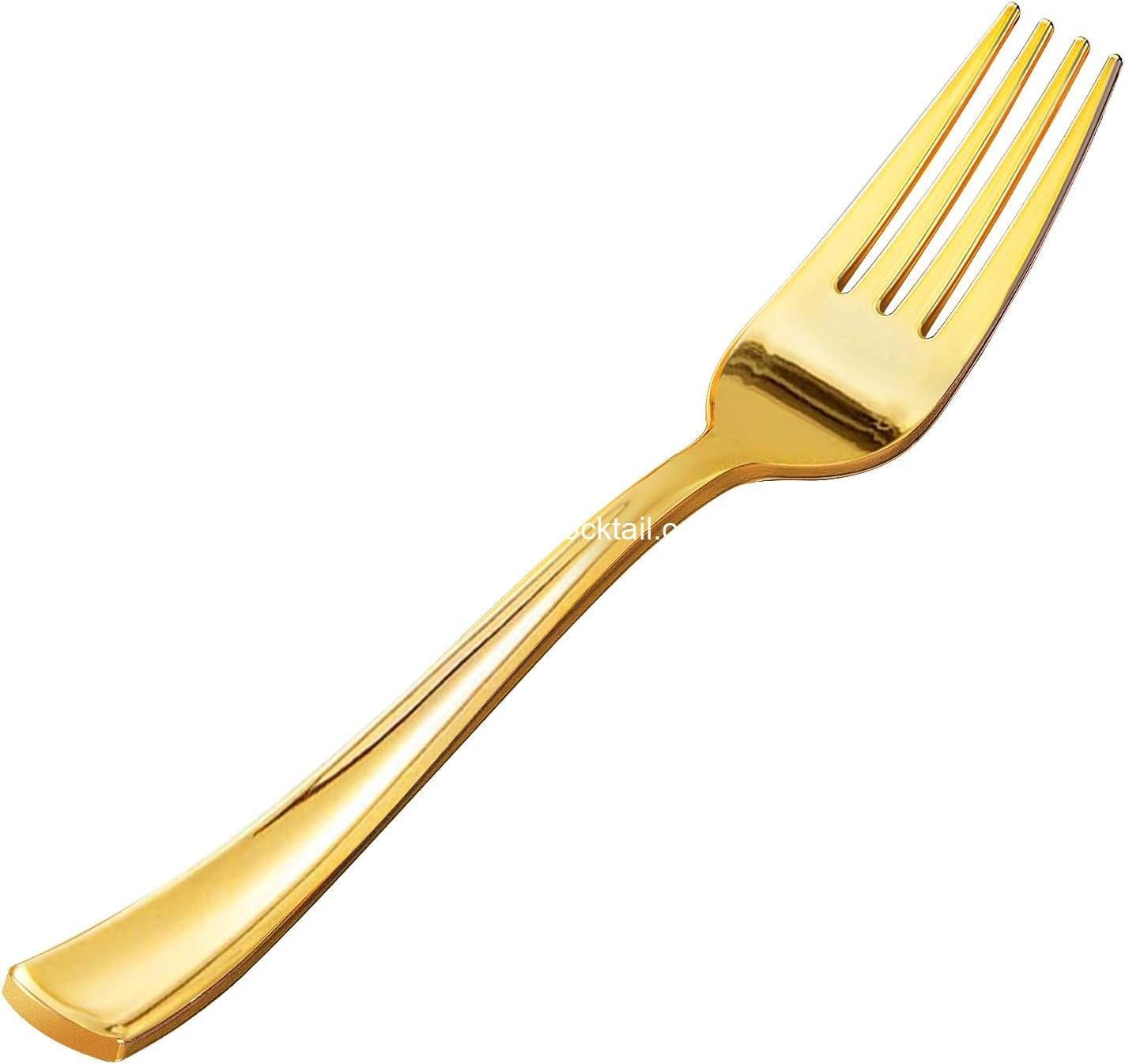 Wholesale 50 Pack Gold Plastic Forks, Heavy Duty Disposable Cutlery for Weddings, Parties, Dinners, and Thanksgiving - Supplier