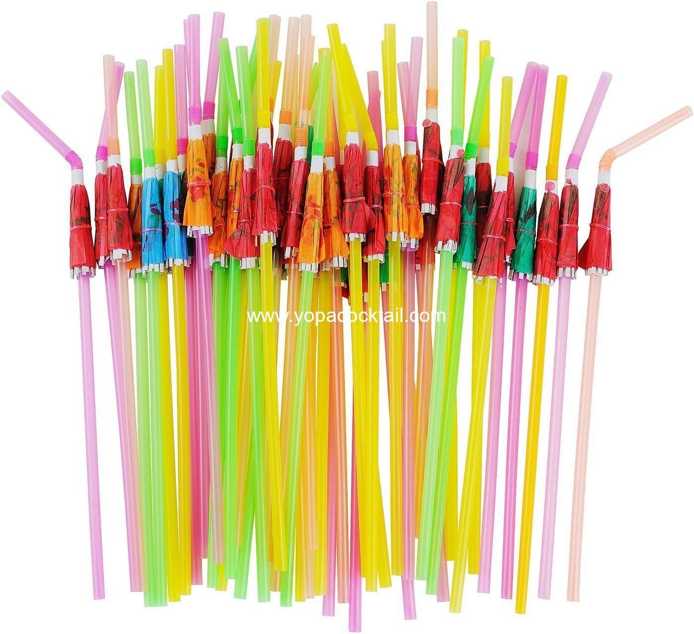 Wholesale 50-Pack Mini Umbrella Cocktail Straws Parasol Luau Beach Party Decorations supplier