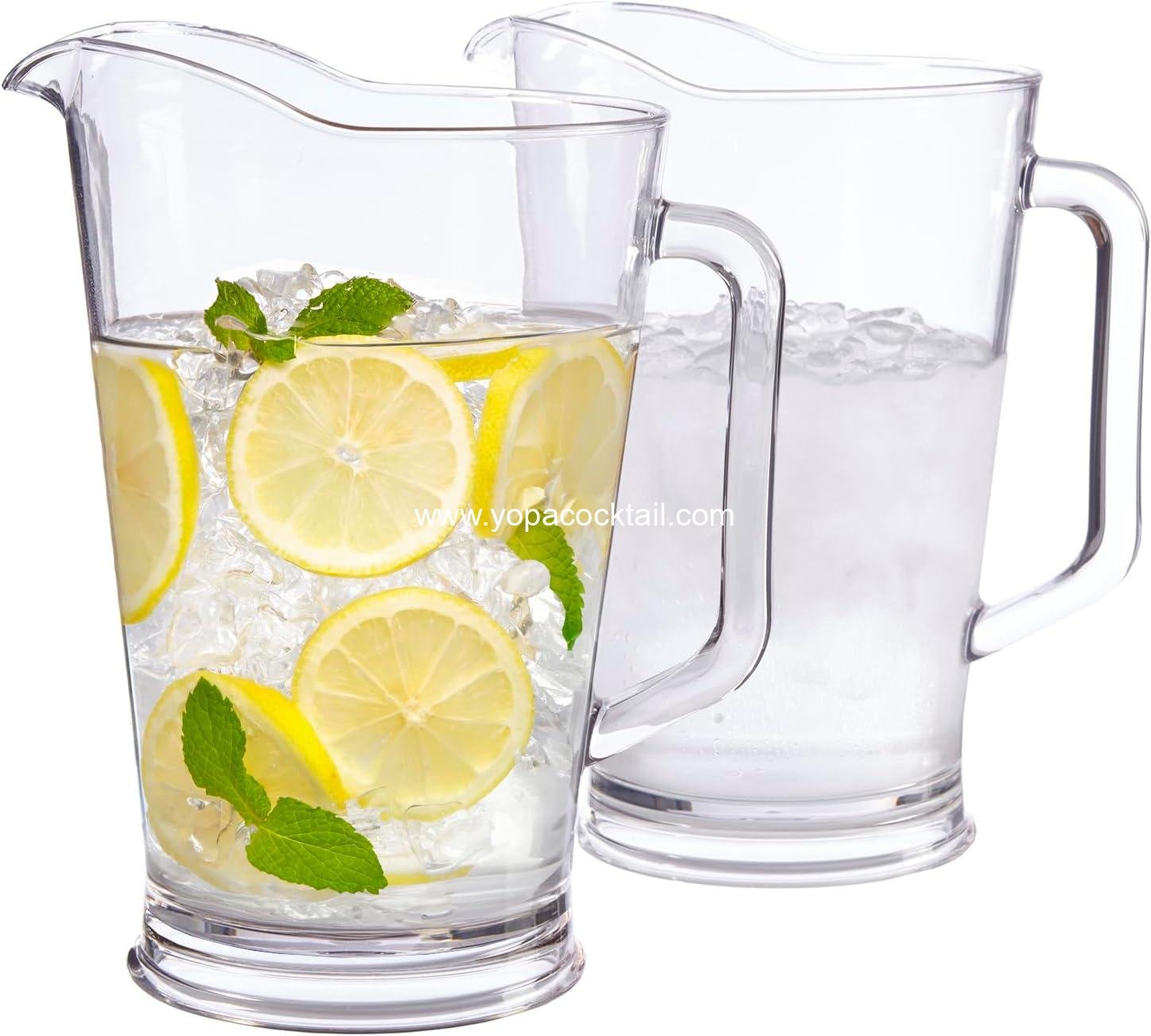 Wholesale 64 oz Bistro Clear Pitcher Set of 2 Reusable BPA-Free Acrylic Beer & Beverage Pitchers for Water Lemonade Juice Soda Indoor Outdoor supplier Wholesale 64 oz Bistro Clear Pitcher Set of 2 Reusable BPA-Free Acrylic Beer & Beverage Pitchers for Water Lemonade Juice Soda Indoor Outdoor supplier