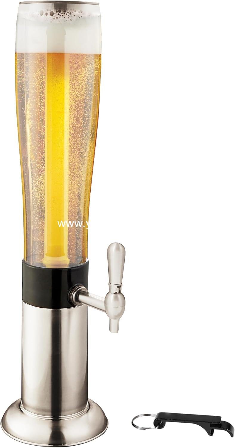 Wholesale 88 oz Beverage Dispenser with Ice Tube & Tap – Party Fountain for Beer Water Iced Tea Mimosa & Margarita Tower Home Bar Accessory manufacturer
