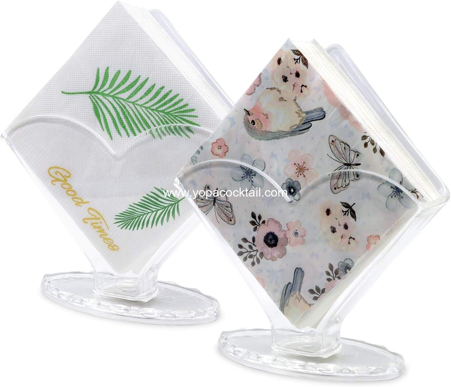 Wholesale Acrylic Clear Cocktail Napkin Holder 2 Pack, Modern Decorative Caddy for Tables and Kitchen Decor - Supplier