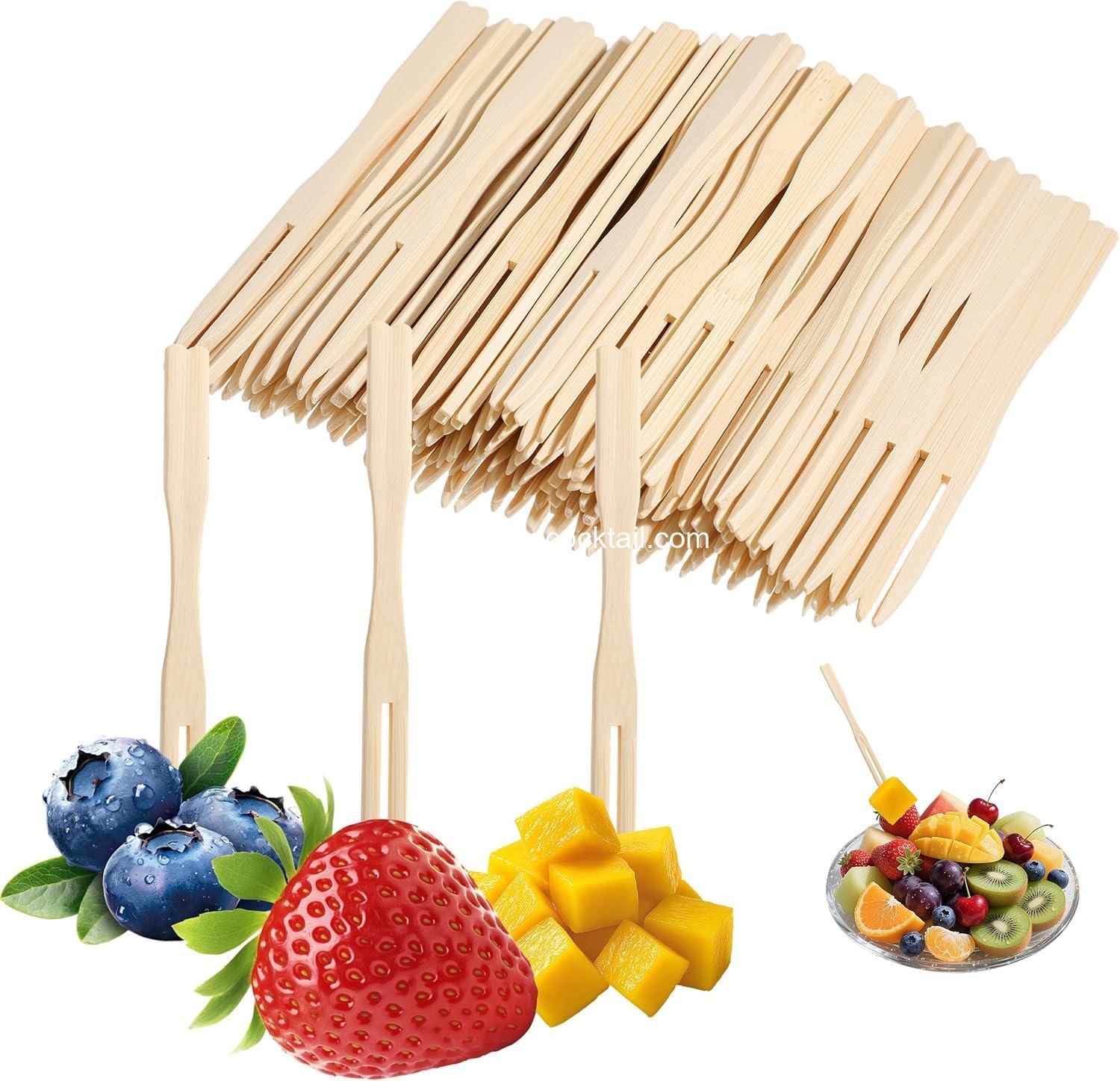 Wholesale Bamboo Mini Disposable Forks 3.5