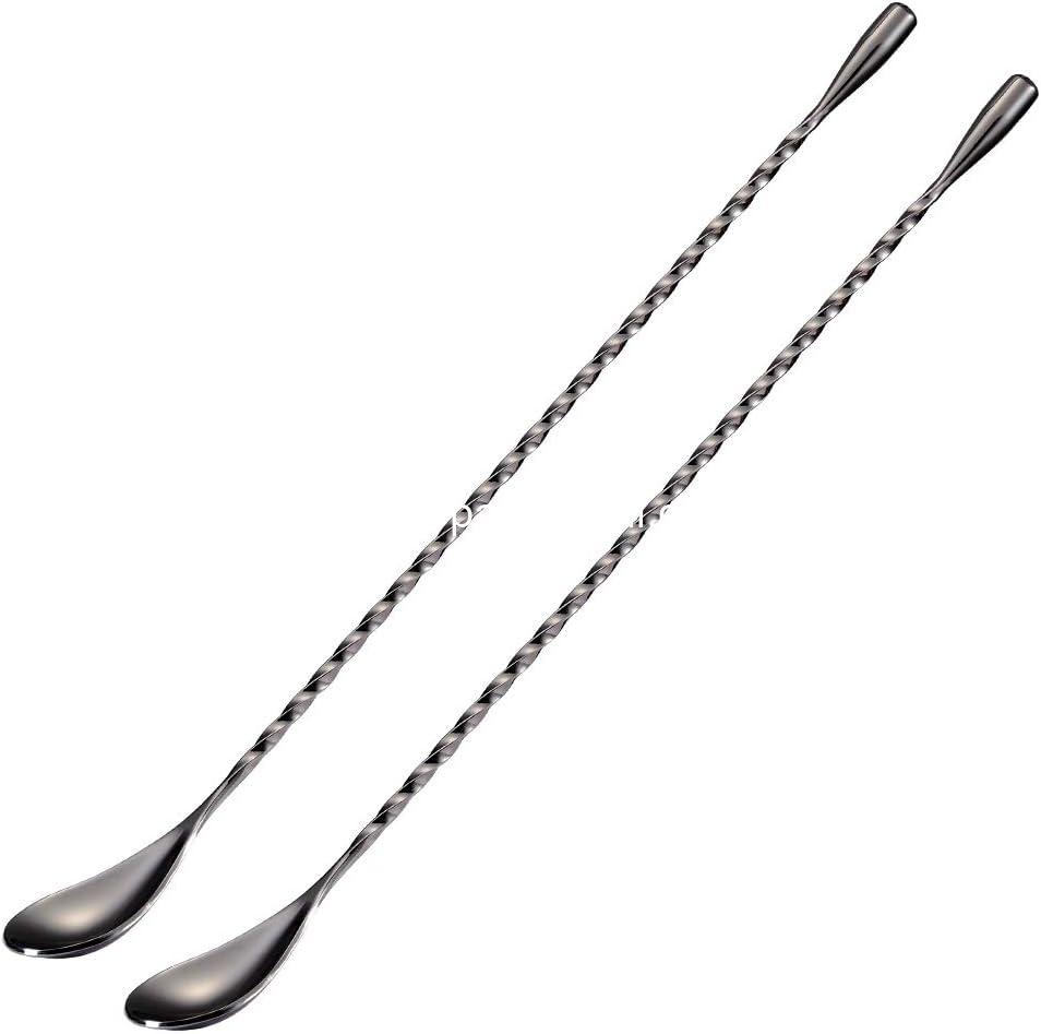 Wholesale Bar Spoon Cocktail Mixing Stirrers - 12-Inch Stainless Steel Handle, Black - 2 Pieces Supplier Wholesale Bar Spoon Cocktail Mixing Stirrers - 12-Inch Stainless Steel Handle, Black - 2 Pieces Supplier