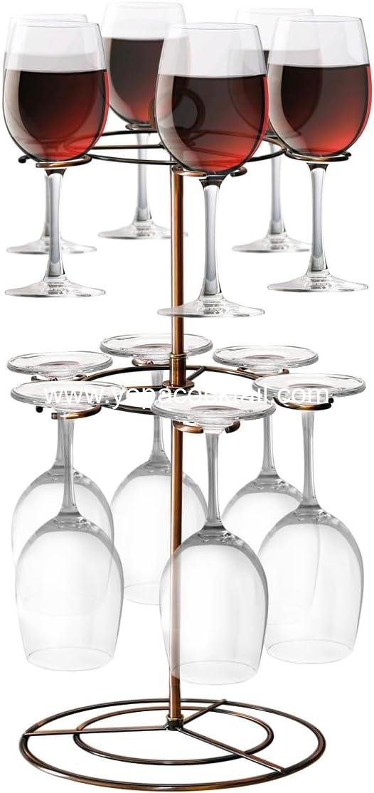 Wholesale Champagne Stand Holder for Party - Drink Tree Wine Glass Flight Server Tabletop Stemware Rack Organizer Cocktail Cup Tree for Wine Tasting Bar (Bronze) Supplier