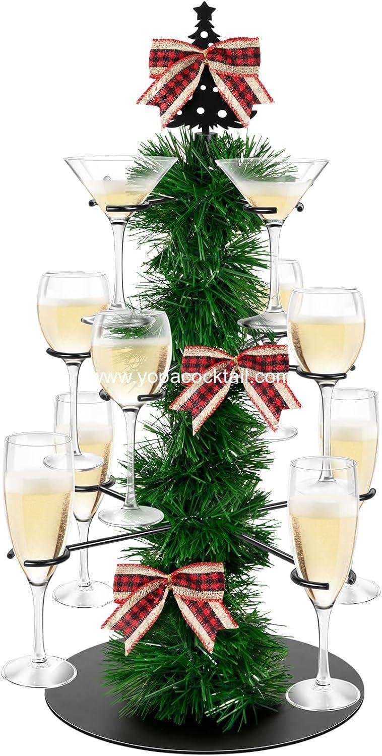 Wholesale Christmas Cocktail Tree Stand, 3-Tier Champagne Tower with 12 Holders for Displaying Cocktails, Martinis, Margaritas at Weddings, Bridal Showers, Parties, and Celebrations - Supplier Wholesale Christmas Cocktail Tree Stand, 3-Tier Champagne Tower with 12 Holders for Displaying Cocktails, Martinis, Margaritas at Weddings, Bridal Showers, Parties, and Celebrations - Supplier