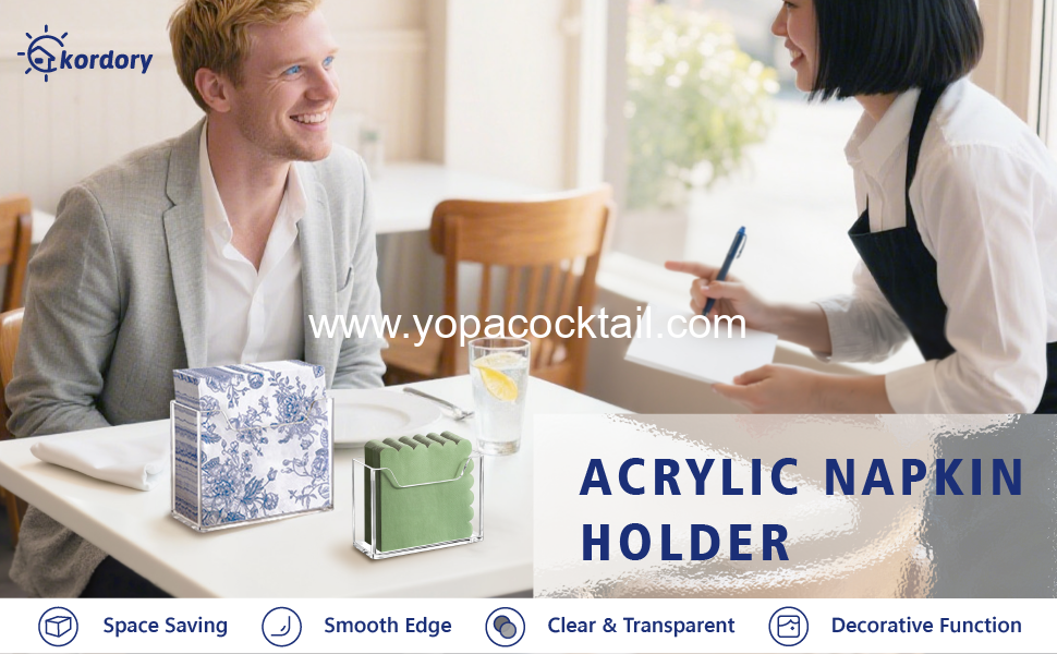 Wholesale Clear Acrylic Napkin Holder for Table, Modern Vertical Paper Napkin Holder for Kitchen and Dinner Table, Guest Napkin Holder for Home or Restaurant, OEM