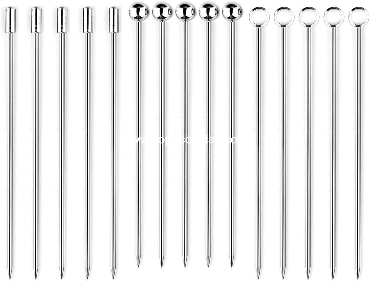 Wholesale Cocktail Picks Stainless Steel 15-Pack 4.25-Inch Reusable Martini Olive Skewers Garnish Sticks for Bloody Mary Drinks Appetizers Olives Citrus Fruit Decor Silver manufacturer