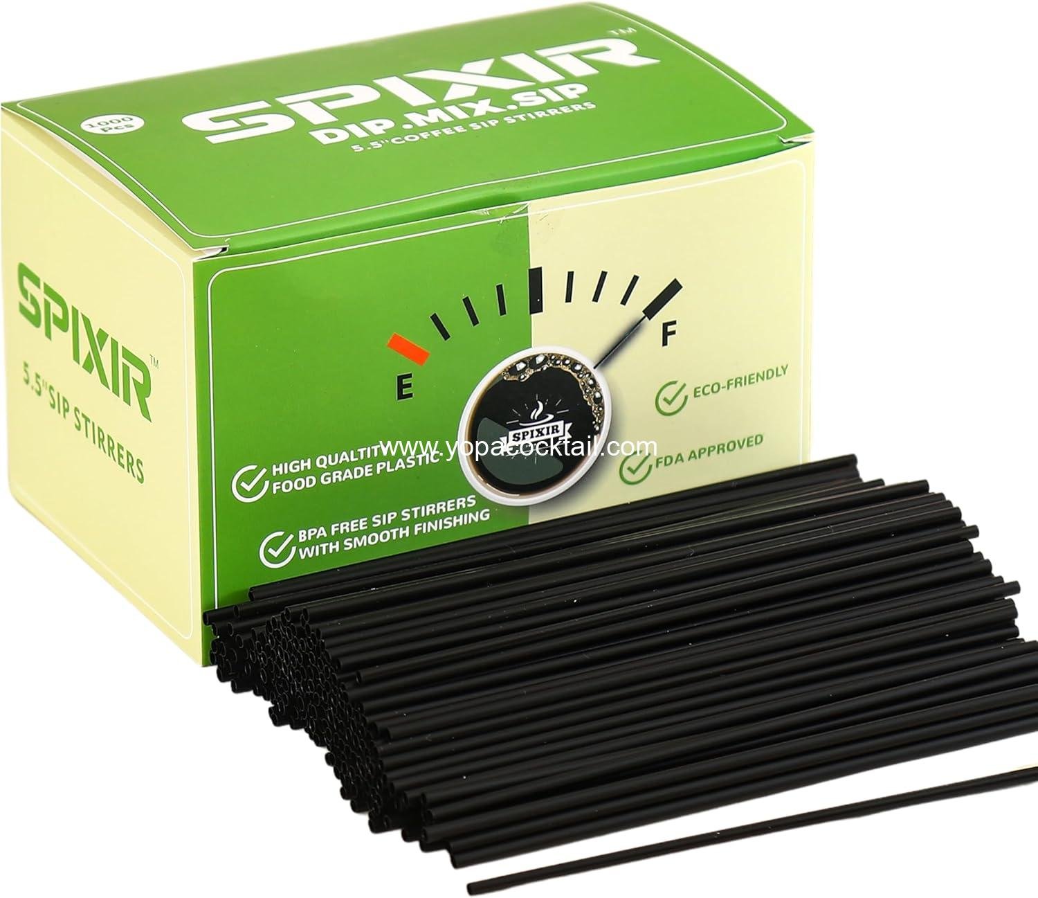 Wholesale Coffee Stir Sticks, Disposable 5.5-inch Plastic Drinking Straws, 1000pcs Cocktail Stirrers, Black Straws, Supplier