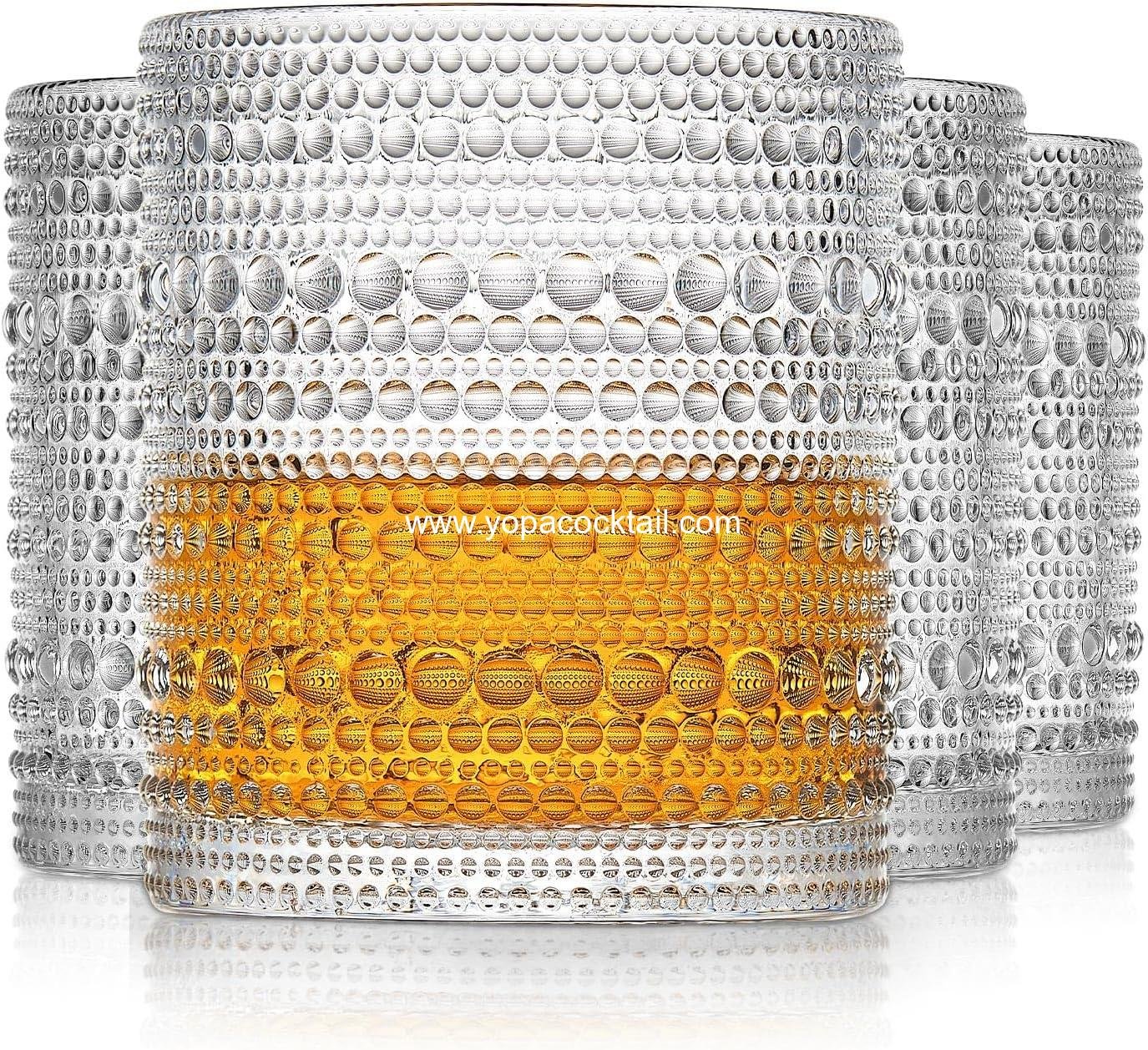 Wholesale Hobnail Drinking Glasses Set of 4 - 10oz Old Fashioned Rocks Glasses for Water, Juice, Cocktails - Vintage Glassware Gift for Men and Women Supplier