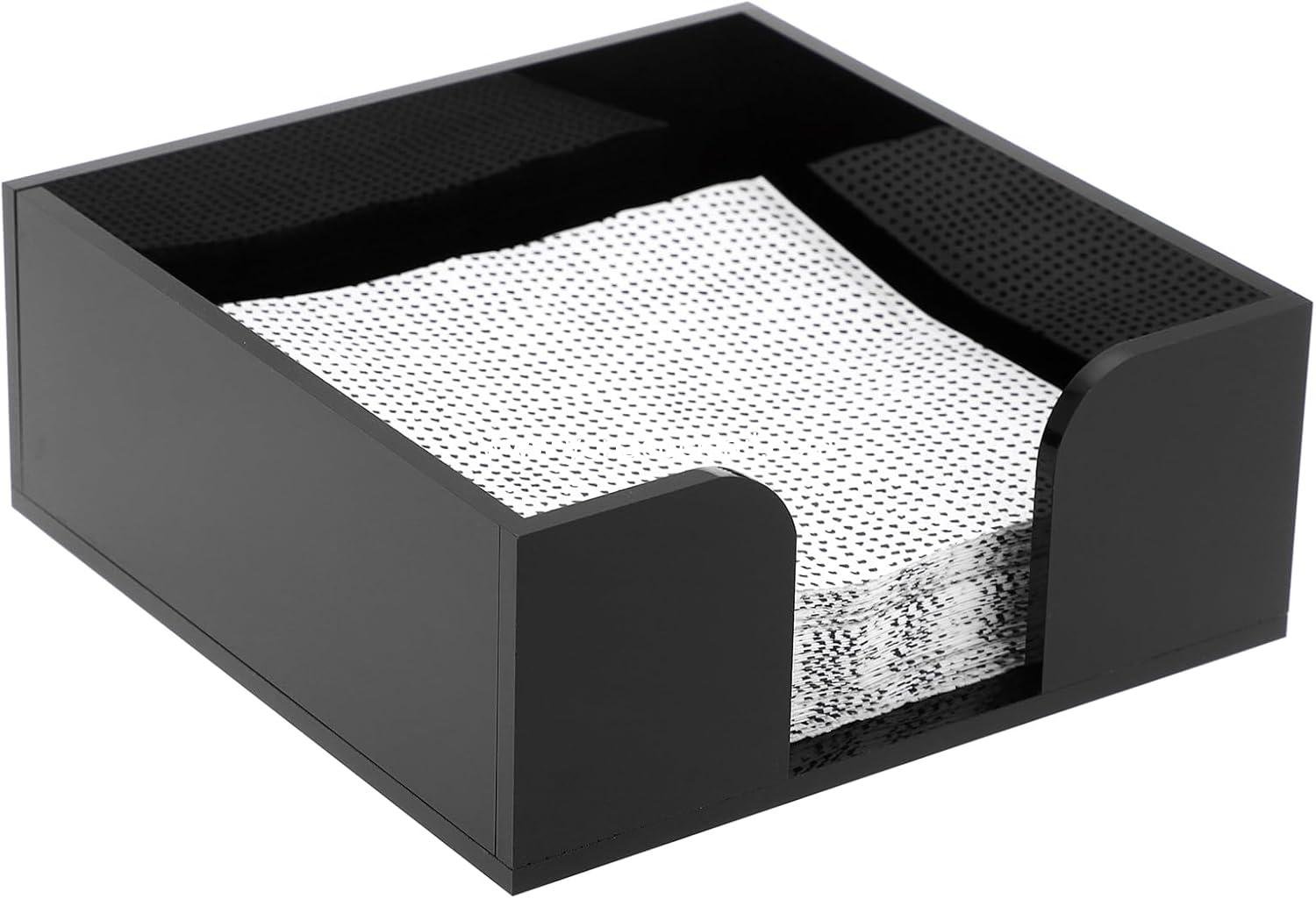 Wholesale Square Acrylic Napkin Holder — Black Cocktail Napkin Dispenser for Table & Countertop, Kitchen Wedding Party Restaurant Office manufacturer