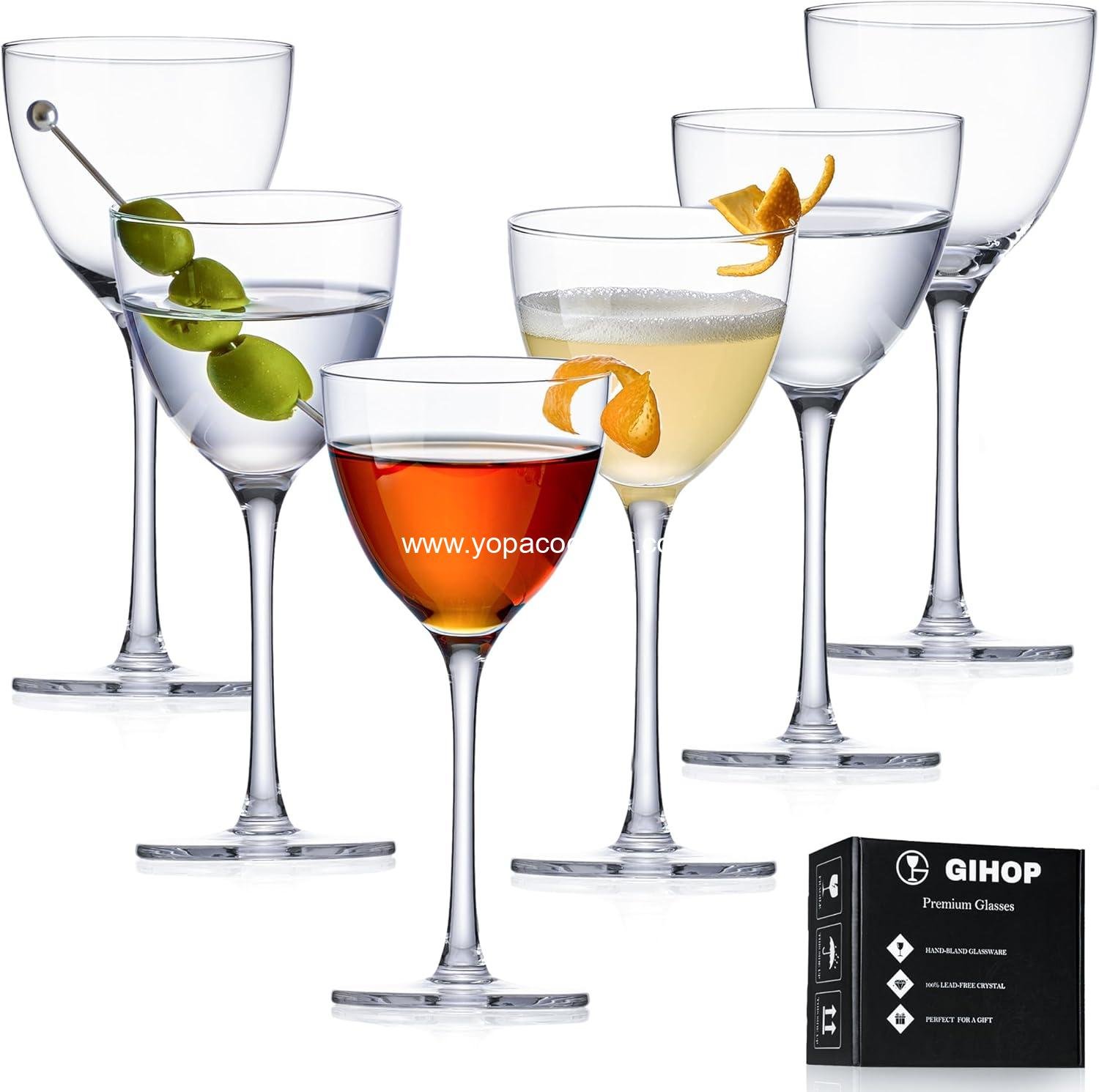 wholesale 5.8 oz Hand-Blown Coupe Martini Glasses Set of 6 — 100% Lead-Free Crystal for Manhattan Cosmopolitan Espresso Gift Box manufacturer