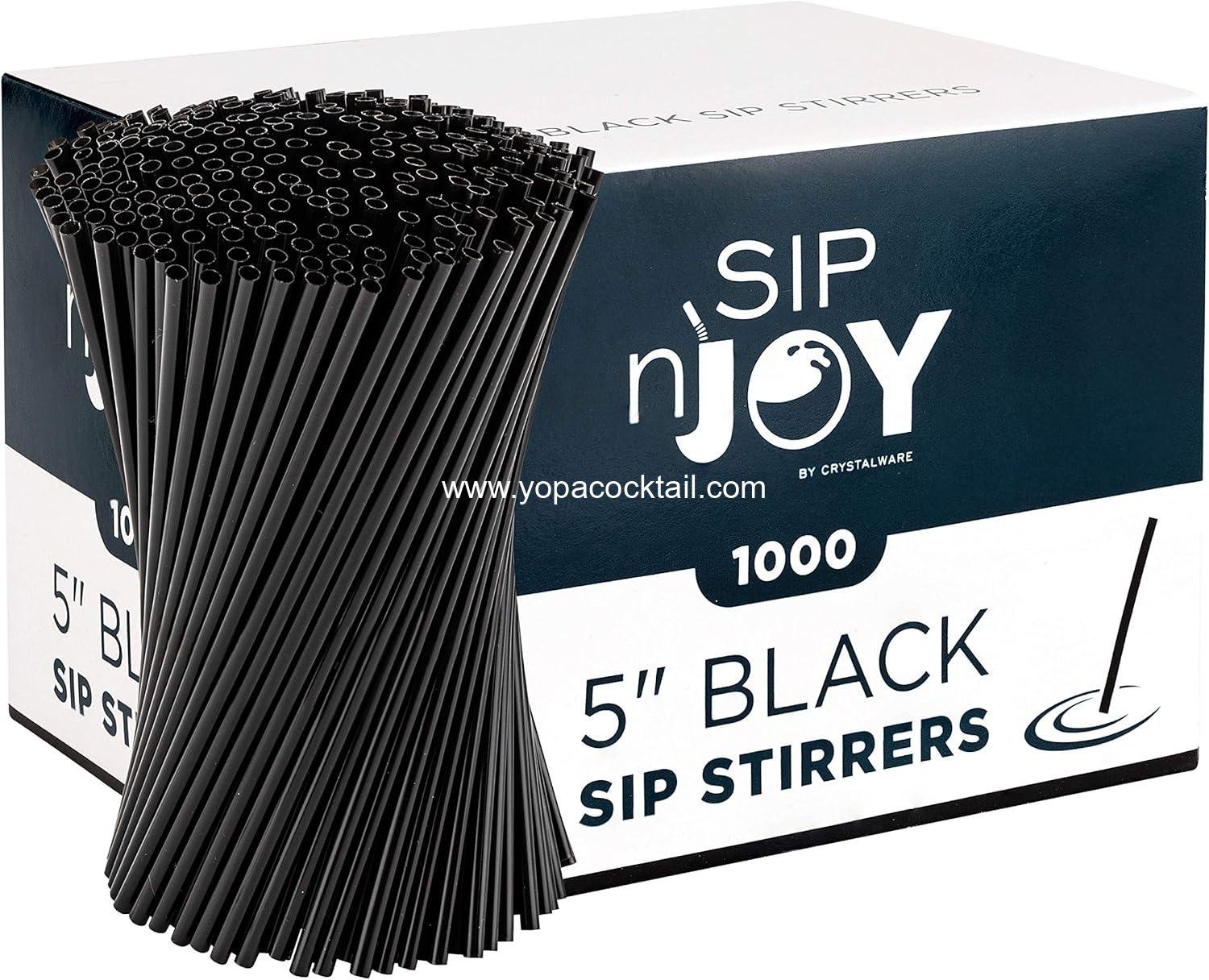 wholesale Coffee Stirrer Sticks Disposable Plastic Drink Stirrers 5-Inch 1000 Count Black Pack of 1 Use as Coffee Straws or Cocktail Mixers supplier