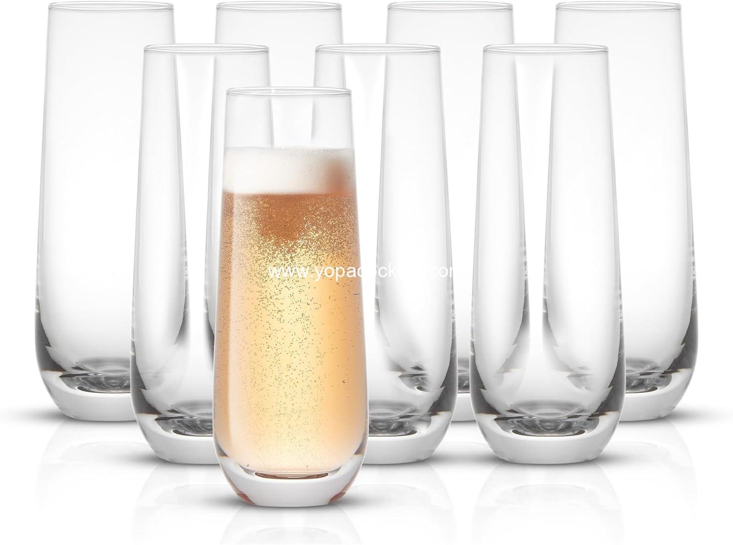 wholesale Stemless Champagne Flutes Set of 8 — 9.5oz Crystal Prosecco & Mimosa Glasses | Cocktail & Highball Barware manufacturer wholesale Stemless Champagne Flutes Set of 8 — 9.5oz Crystal Prosecco & Mimosa Glasses | Cocktail & Highball Barware manufacturer