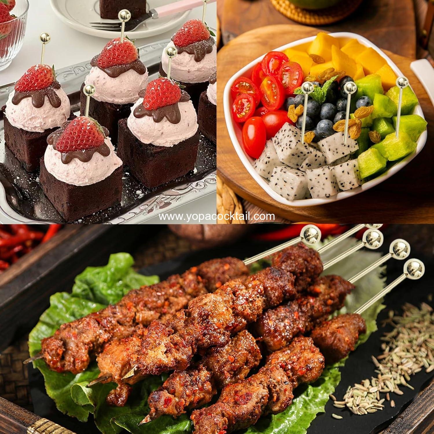 Wholesale 20 PCS Stainless Steel Cocktail Toothpicks - Reusable 4.3 Inch Cocktail Skewers for Drinks and Appetizers - Supplier