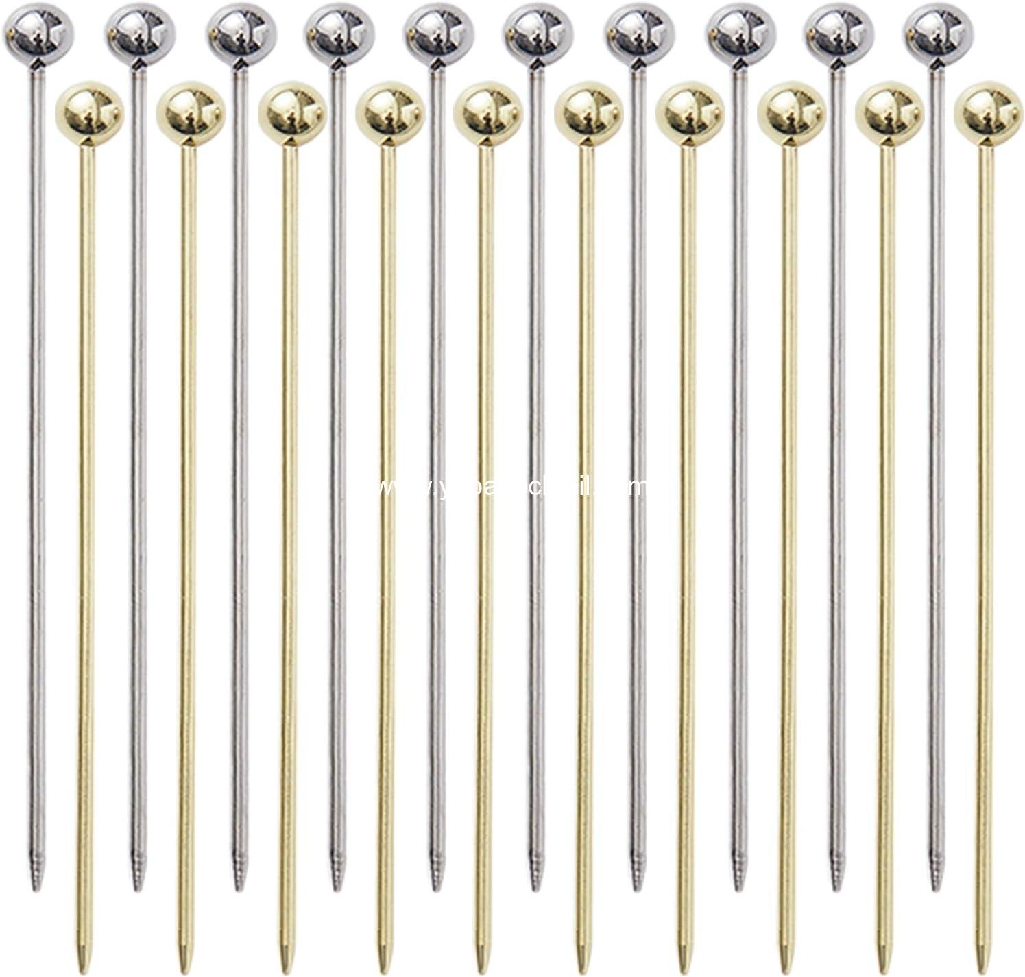 20 PCS Stainless Steel Cocktail Toothpicks, Cocktail Picks for Drinks, Reusable Cocktail Skewers for Drinks, Metal Cocktail Tooth Picks for Appetizers (4.3 Inch)