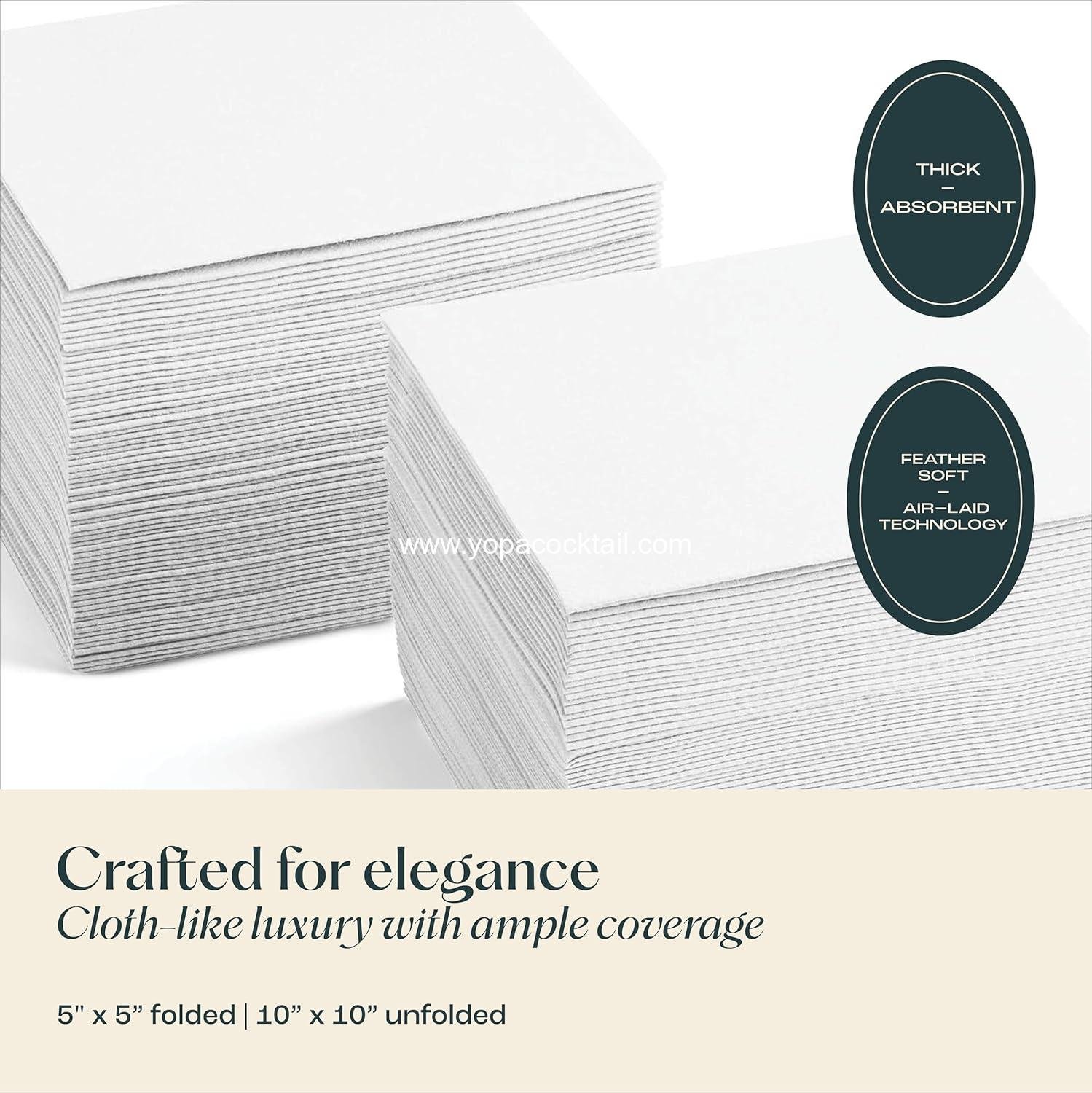 Wholesale 200 Linen-Feel Beverage Napkins - Soft Absorbent Disposable Cocktail Napkins for Bar Café Restaurant or Event - Elegant Paper Napkins Manufacturer
