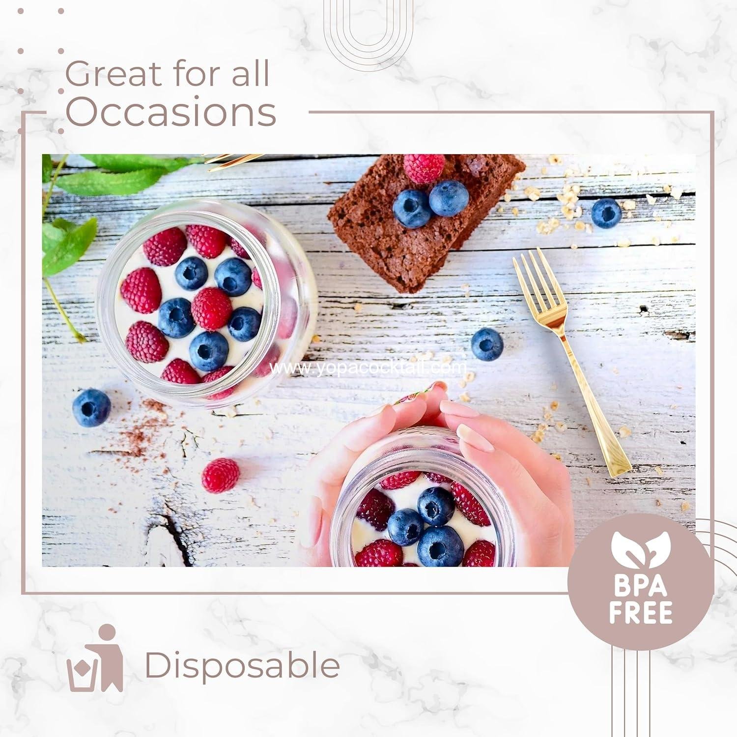 Wholesale Exquisite Mini Disposable Gold Forks for Desserts - 4 Inch, Pack of 100 - Real Flatware Look, BPA Free - Food Safe - Supplier