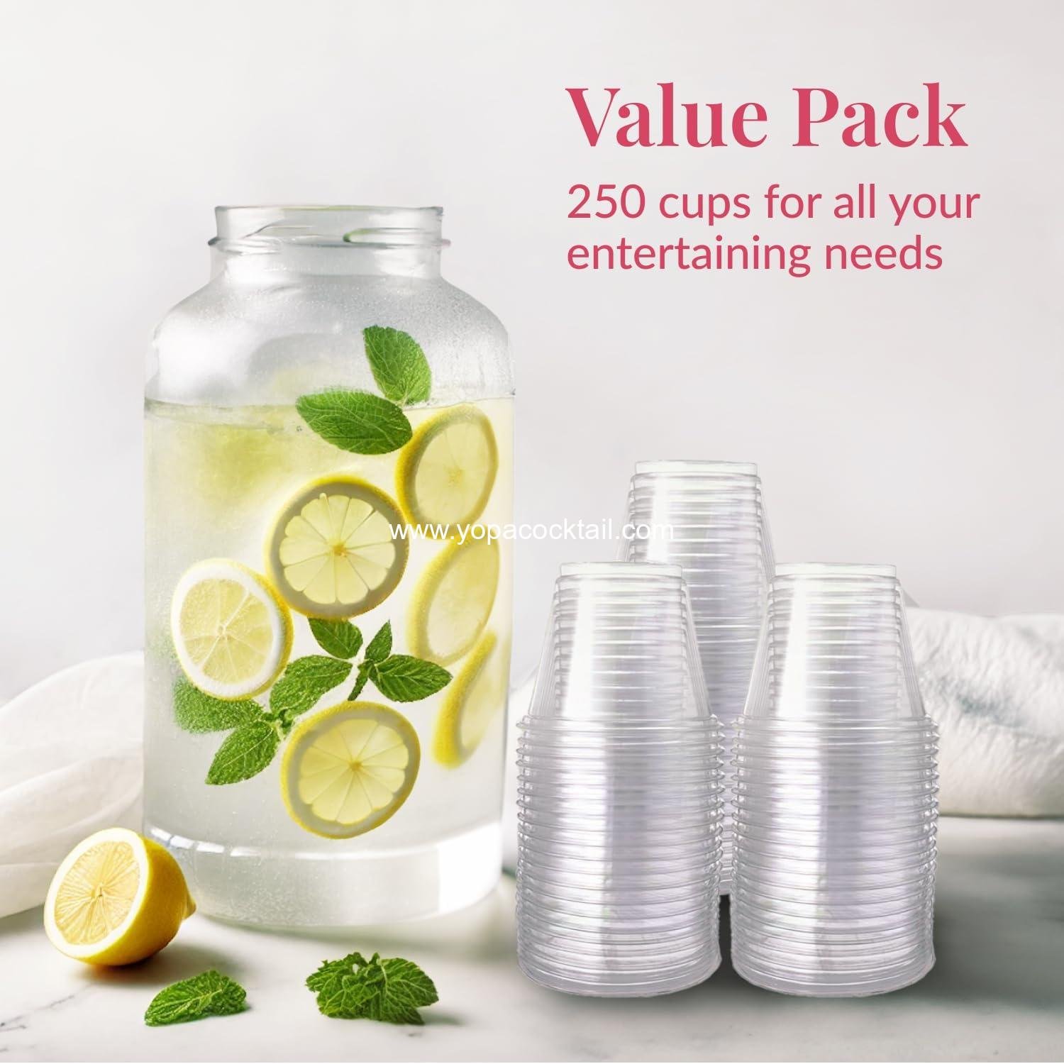 Wholesale 250-Pack - 9oz Clear Plastic Cups - Durable Disposable Wine Glasses for Party, Weddings, Catering - Small Drinking Glasses for Cocktails and Beverages - Heavy-Duty Fruit Punch Cups Supplier