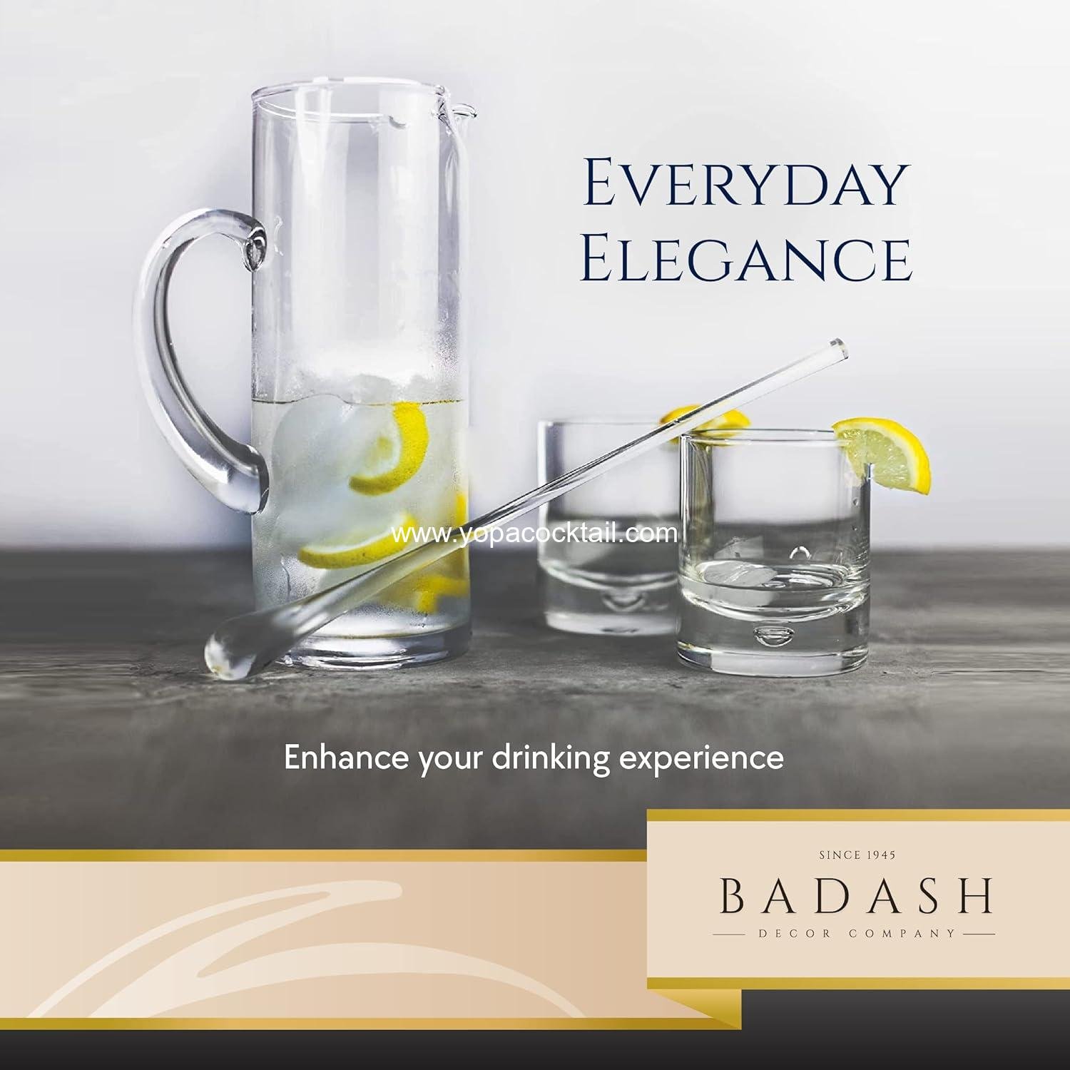 Wholesale 9.75” Tall Mouth-Blown Lead-Free Crystal Glass Pitcher - 48 oz. Cocktail Cylinder Pitcher for Any Beverage Manufacturer