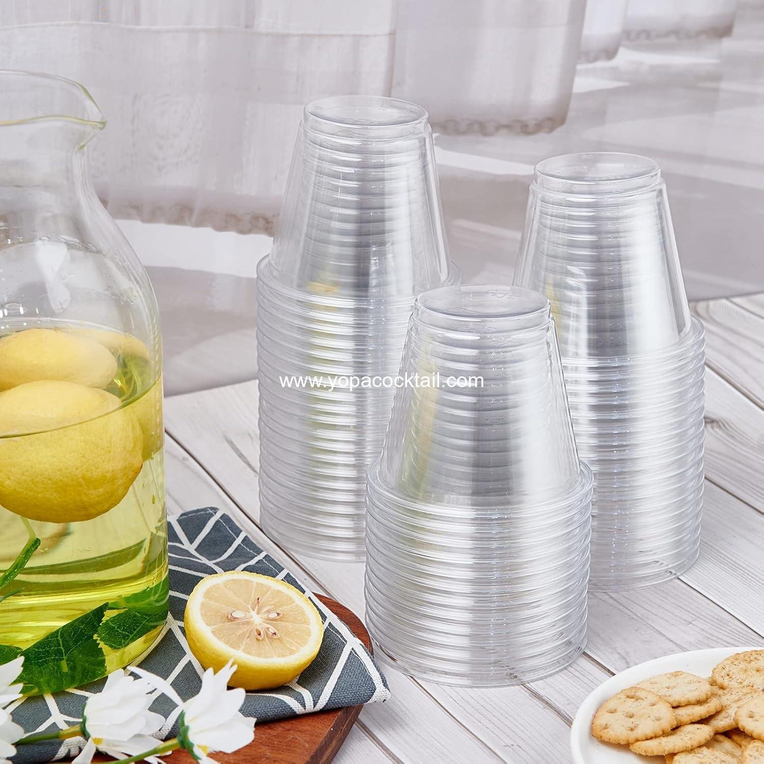 Wholesale 300 Pack 9oz Clear Plastic Cups, Disposable Crystal Drinking Cups, PET Party Cups for Wine, Juice, Iced Coffee, Cold Drinks - Supplier