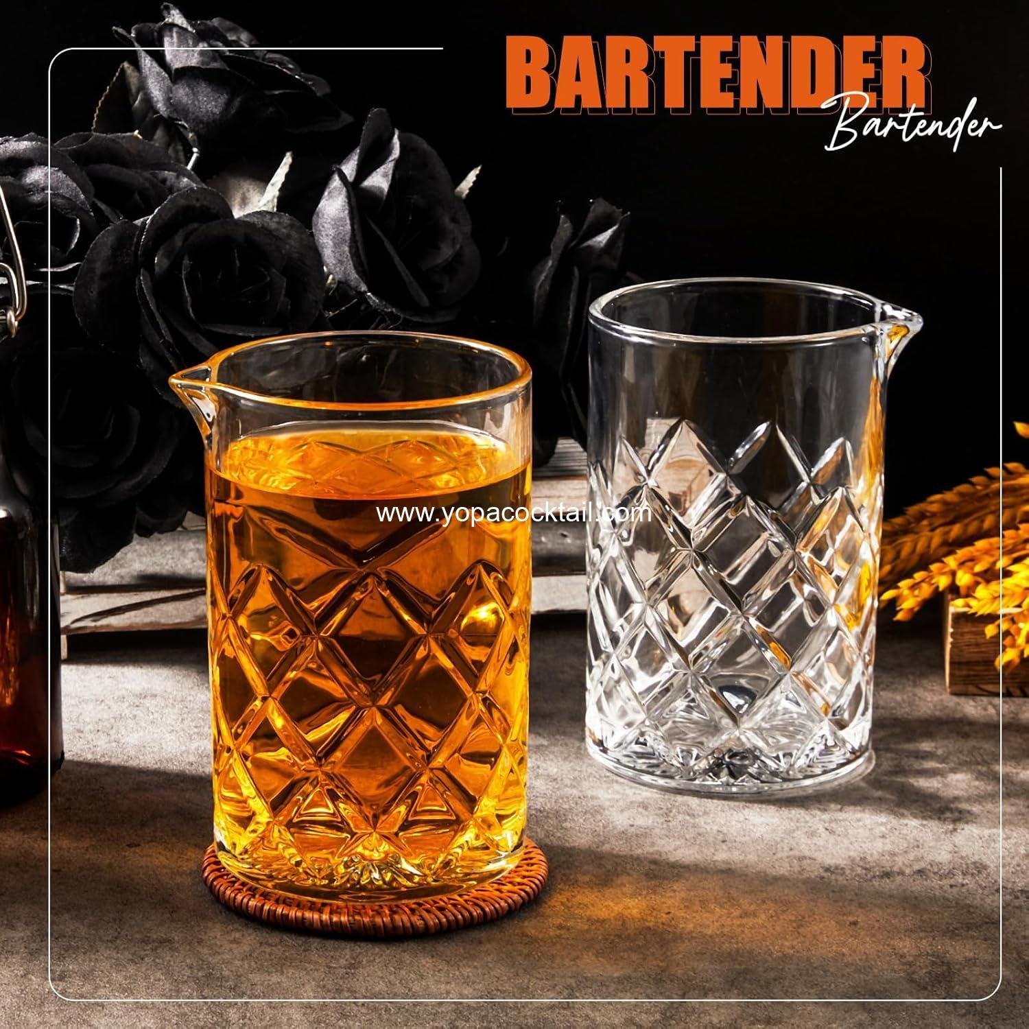 Wholesale Cocktail Mixing Glass - Crystal Stirring Glass, Thick Bottom Seamless Pitcher for Home Bartenders - Ideal for Whiskey, Martini, and Drink Shaker Accessories (24 oz, 4 Pcs) Supplier