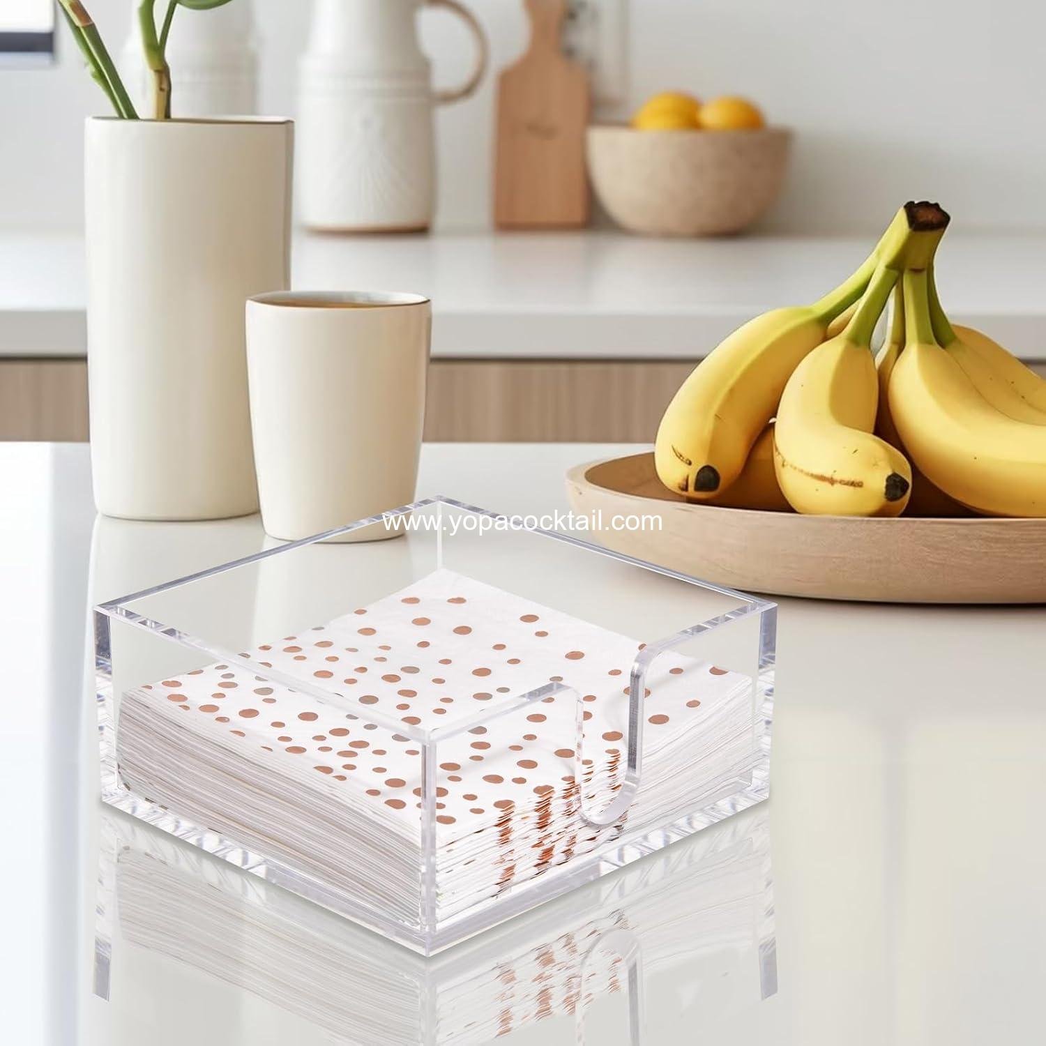 Wholesale Clear Acrylic Napkin Holder 5.5x5.5x2.6 Inch Square for Cocktail and Dining - Great for Kitchen and Bathroom - OEM Supplier Wholesale Clear Acrylic Napkin Holder 5.5x5.5x2.6 Inch Square for Cocktail and Dining - Great for Kitchen and Bathroom - OEM Supplier