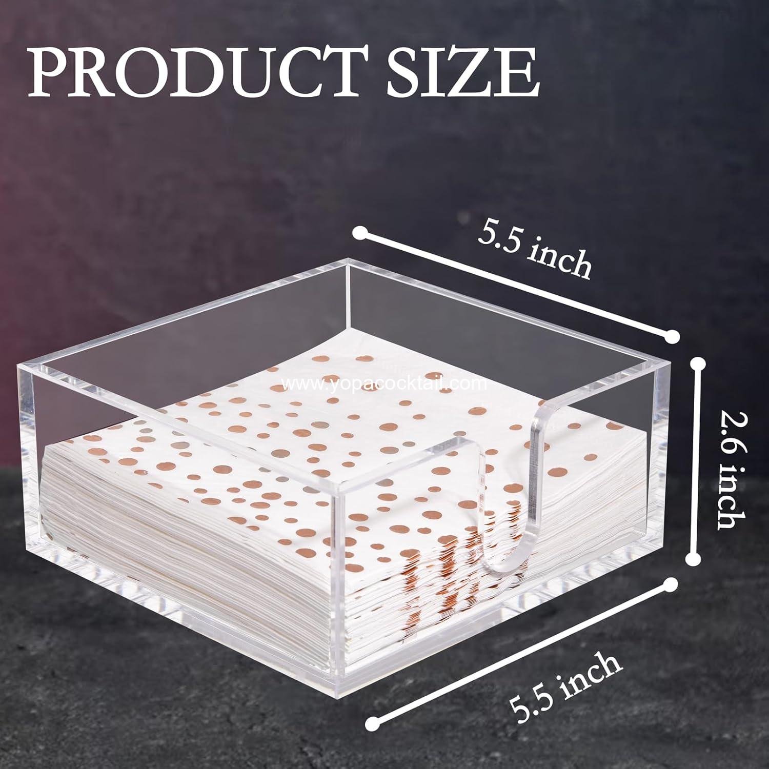 Wholesale Clear Acrylic Napkin Holder 5.5x5.5x2.6 Inch Square for Cocktail and Dining - Great for Kitchen and Bathroom - OEM Supplier Wholesale Clear Acrylic Napkin Holder 5.5x5.5x2.6 Inch Square for Cocktail and Dining - Great for Kitchen and Bathroom - OEM Supplier