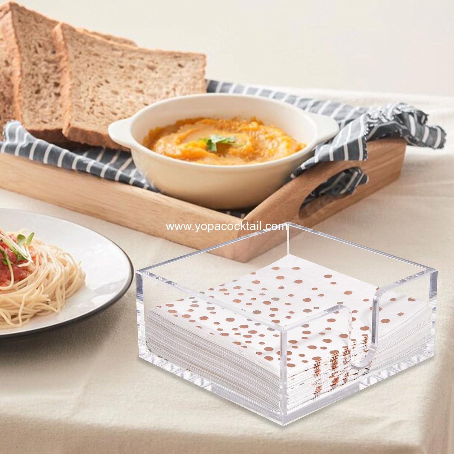 Wholesale Clear Acrylic Napkin Holder 5.5x5.5x2.6 Inch Square for Cocktail and Dining - Great for Kitchen and Bathroom - OEM Supplier Wholesale Clear Acrylic Napkin Holder 5.5x5.5x2.6 Inch Square for Cocktail and Dining - Great for Kitchen and Bathroom - OEM Supplier
